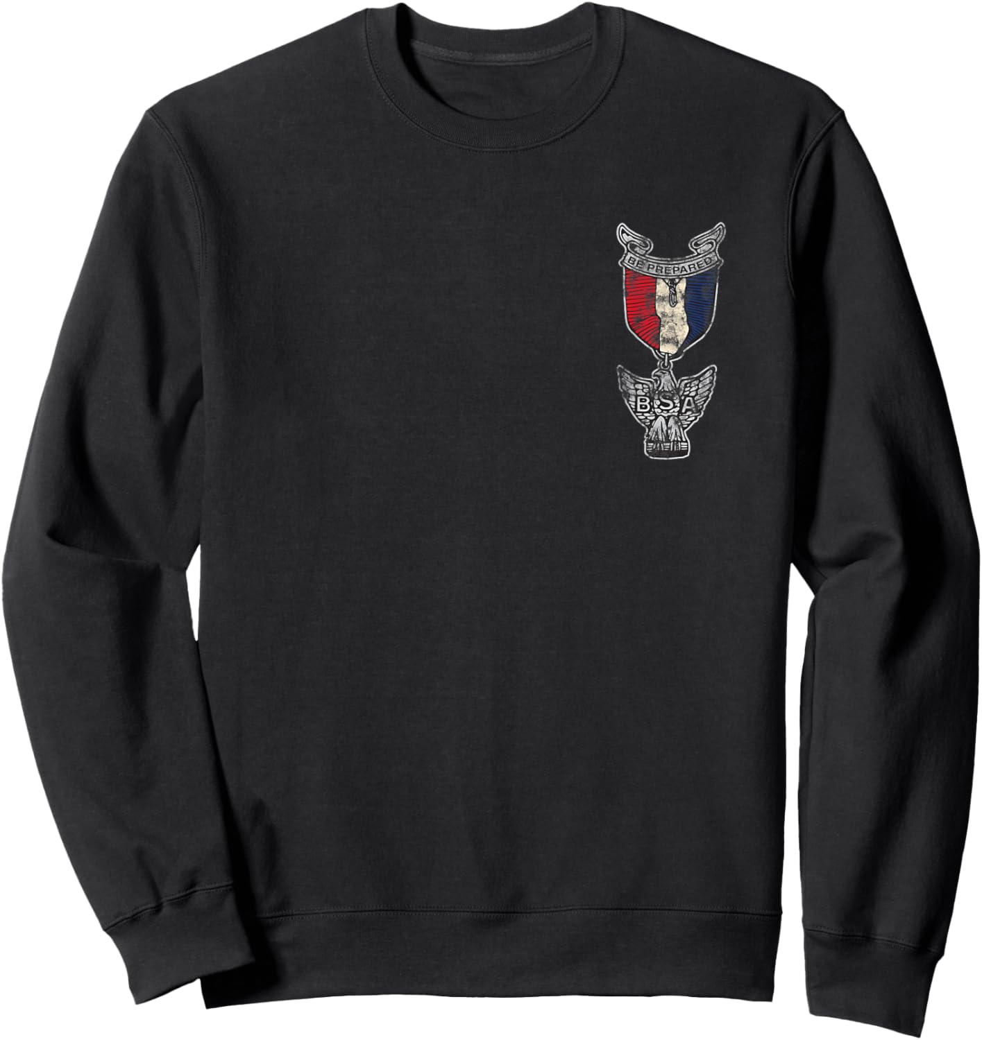 Eagle Scout Vintage Be Prepared Medal Sweatshirt - Sweatshirt | Black