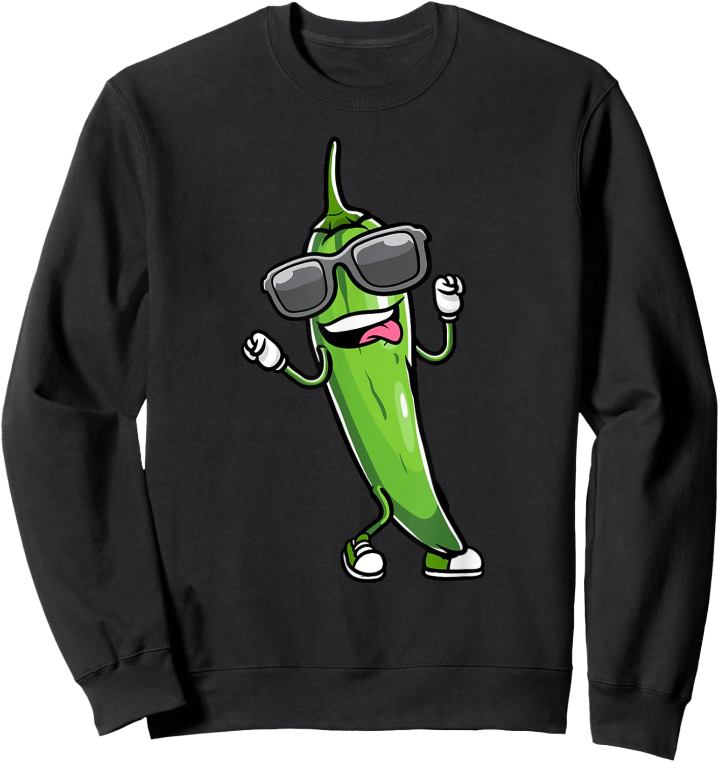 Dancing Shishito Pepper Fun Food Design Culinary Enthusiasts Sweatshirt - Sweatshirt | Black