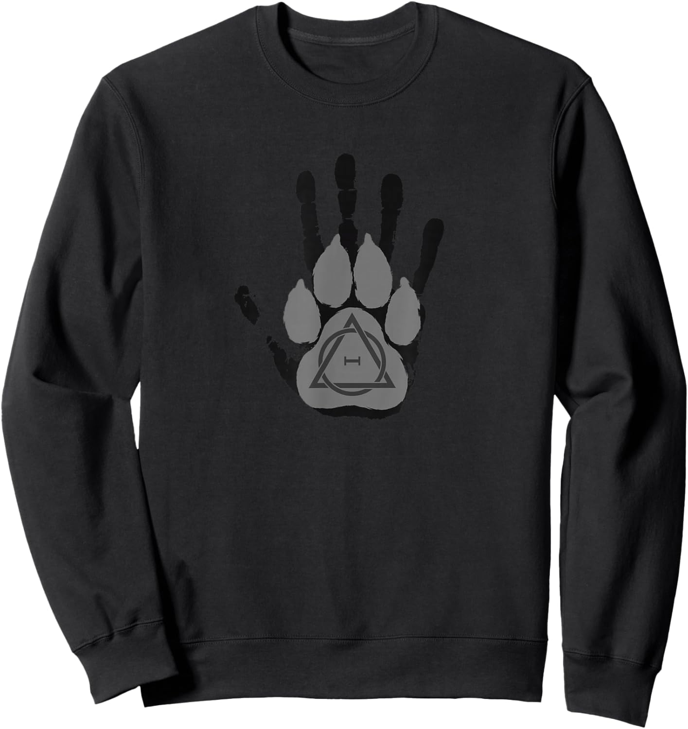 Feathered Commodities Hand and Wolf - Therian Sweatshirt - Sweatshirt | Black