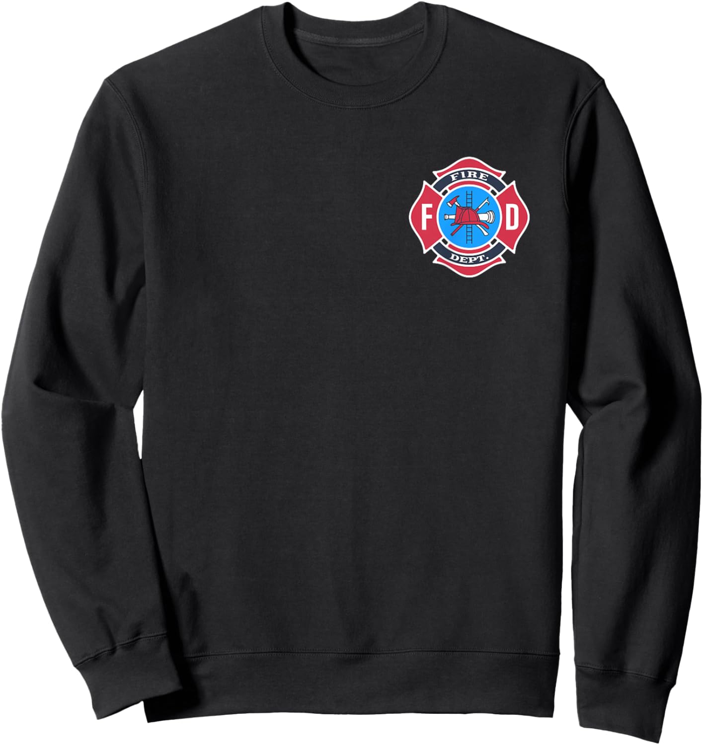 Fun Fireman Fire Department Logo Firefighter Costume Sweatshirt - Sweatshirt | Black