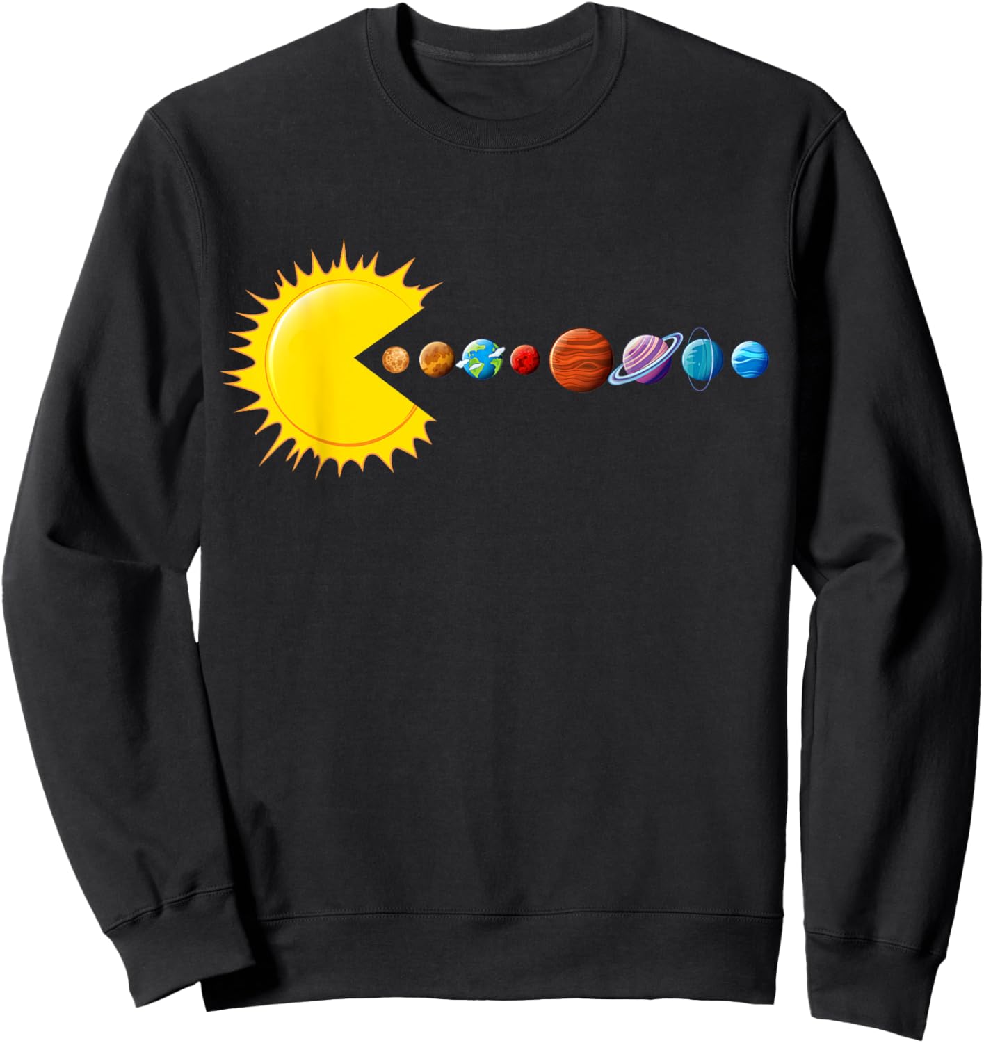Funny Planetary System Planets Sun- Space & Pluto Astronomy Sweatshirt - Sweatshirt | Black