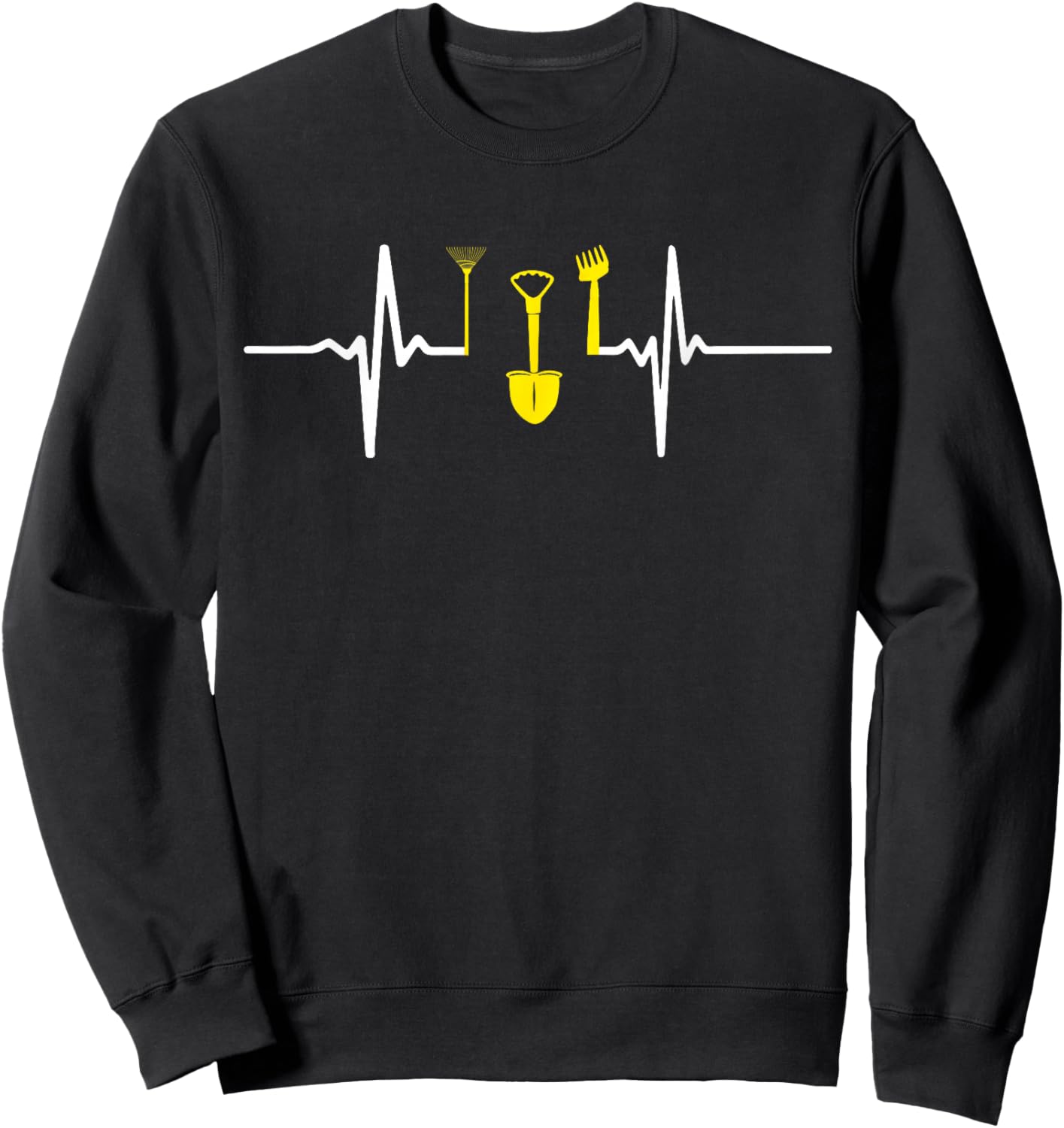 Garden Plant Lover Heartbeat Gardening Lawn Mowing Gardener Sweatshirt - Sweatshirt | Black