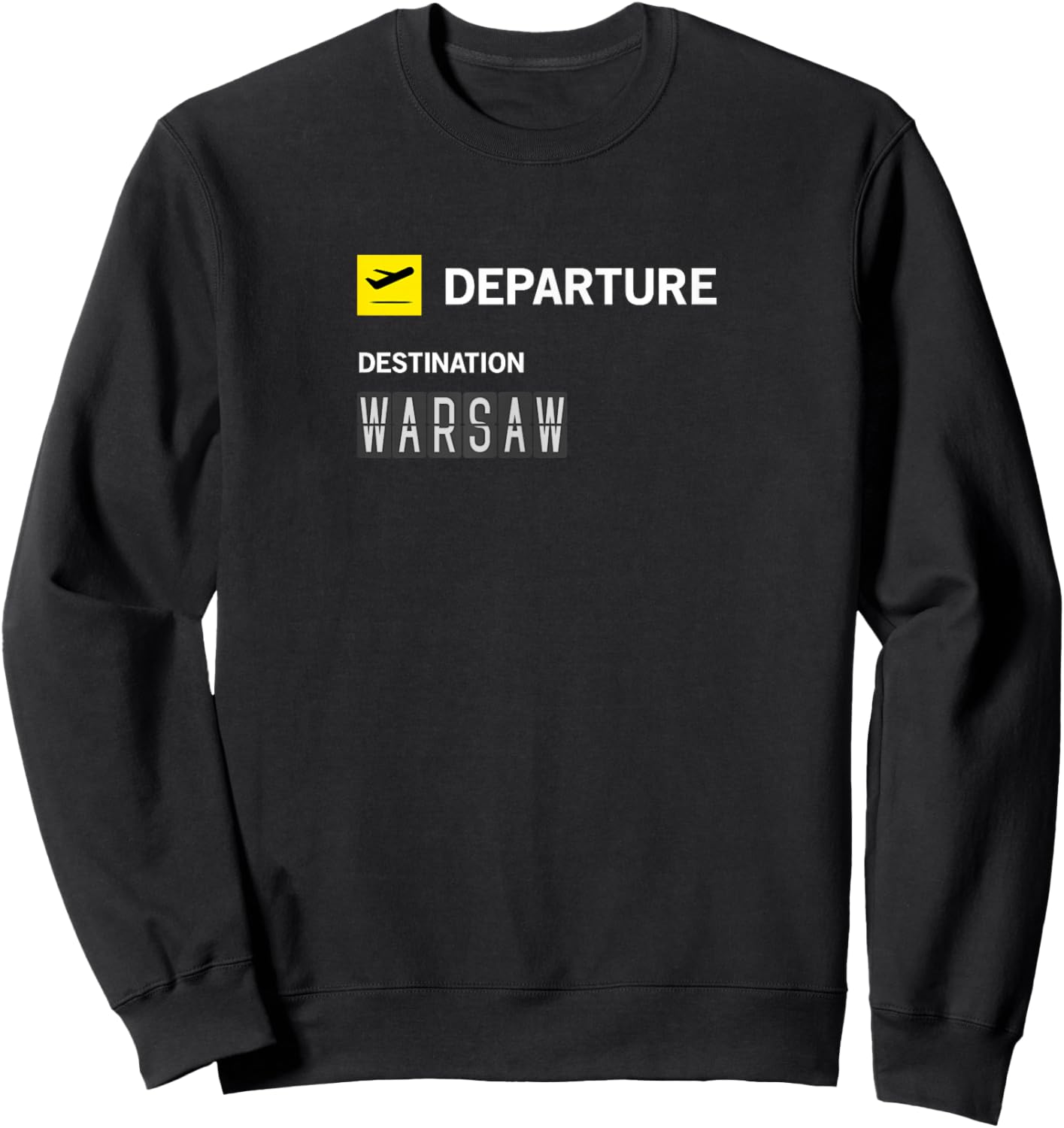 Anzeigetafel Flughafen Abflug Warschau Sweatshirt - Sweatshirt | Black