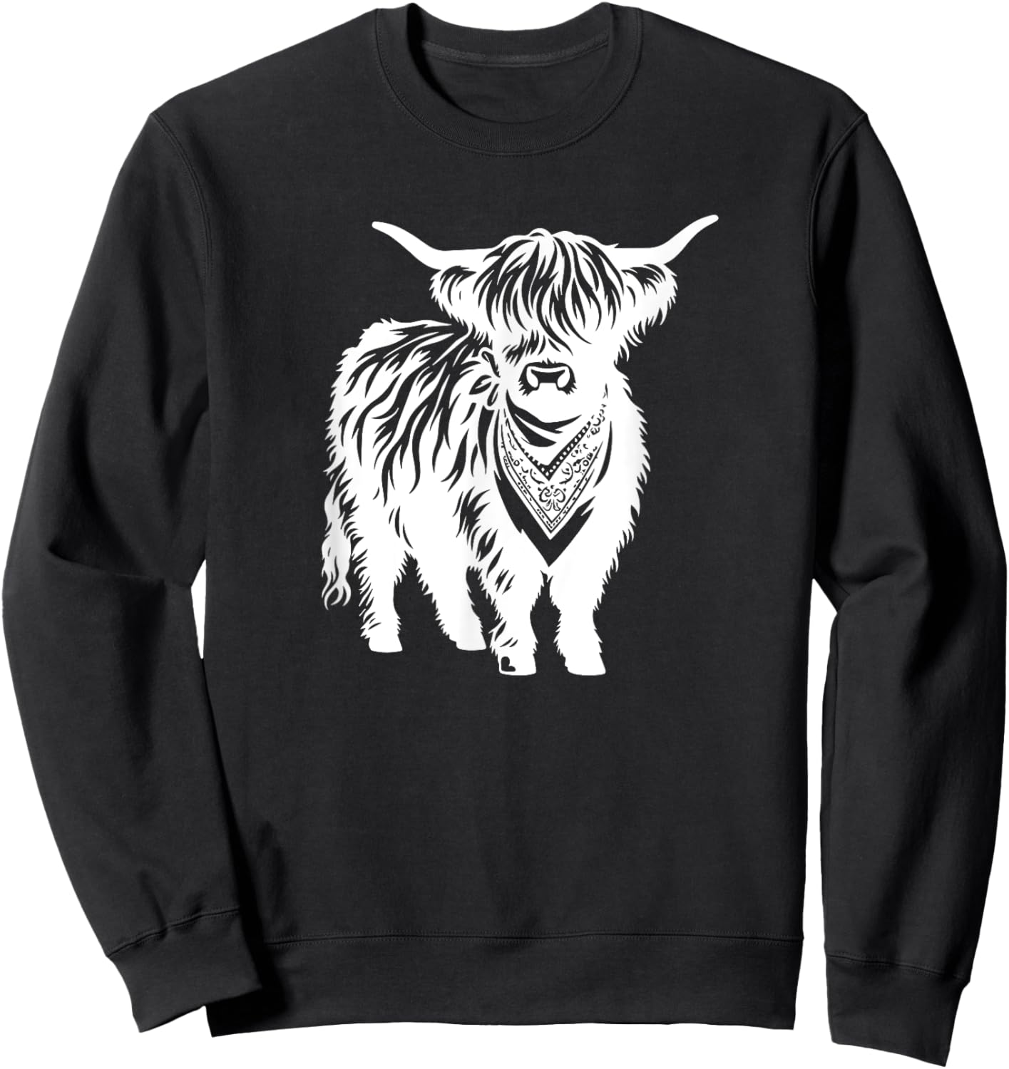 Cute Highland Cow Lover Farmer Men Women Boys Girls Cows Sweatshirt - Sweatshirt | Black