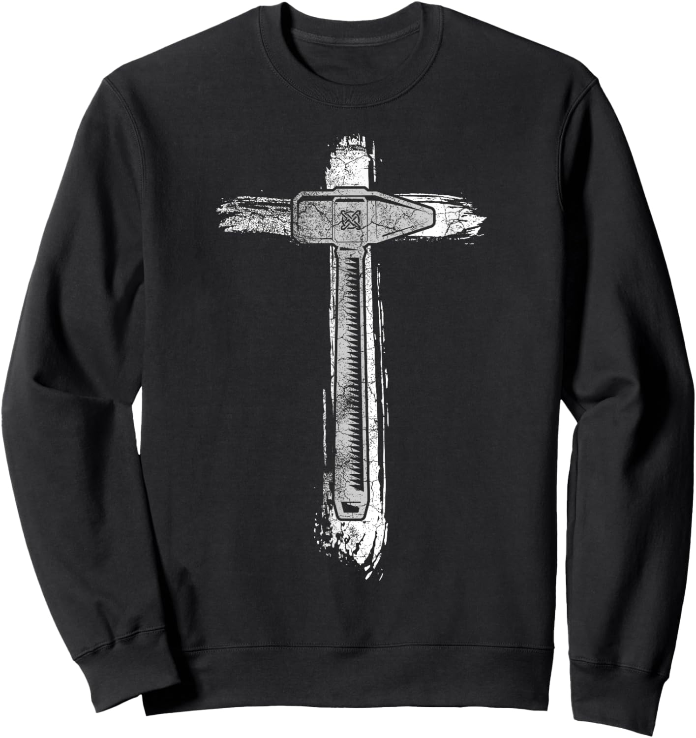 Blacksmith Hammer Cross | Christian Blacksmithing Sweatshirt - Sweatshirt | Black