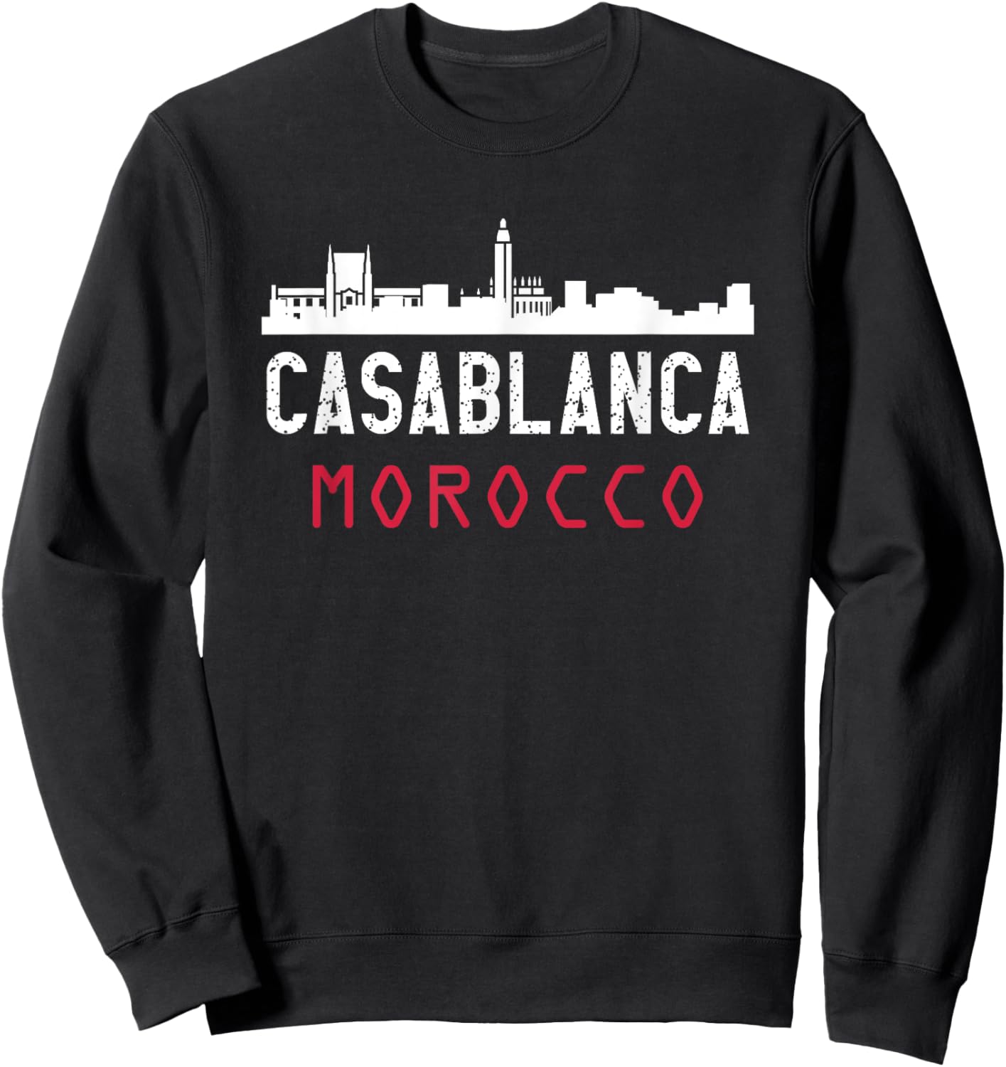 Casablanca Morocco , -Adult, Black, Small, Short Sleeve, , Classic Fit, Polyester 100% Sweatshirt - Sweatshirt | Black