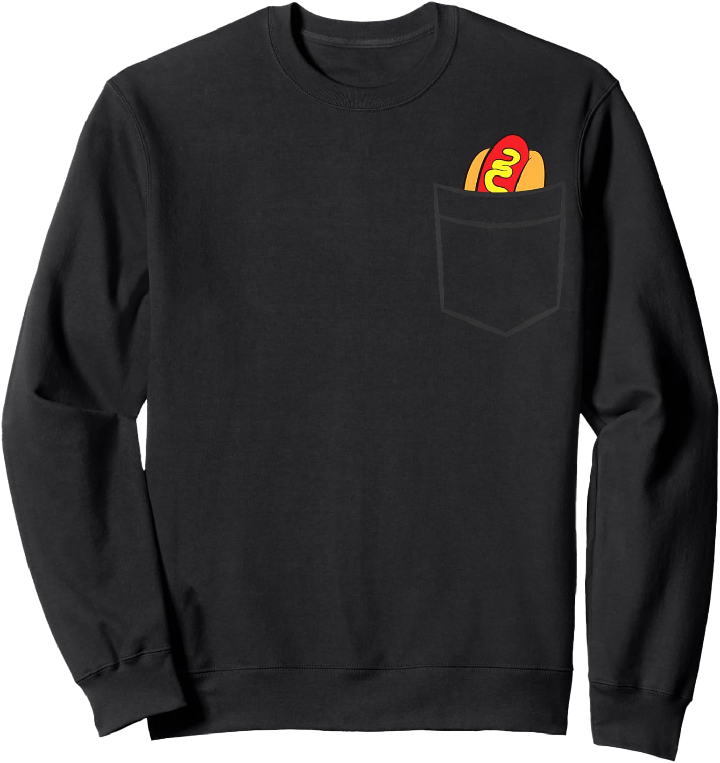 Hotdog in The Pocket Fast Food Funny Pocket Hot Dog Sweatshirt - Sweatshirt | Black