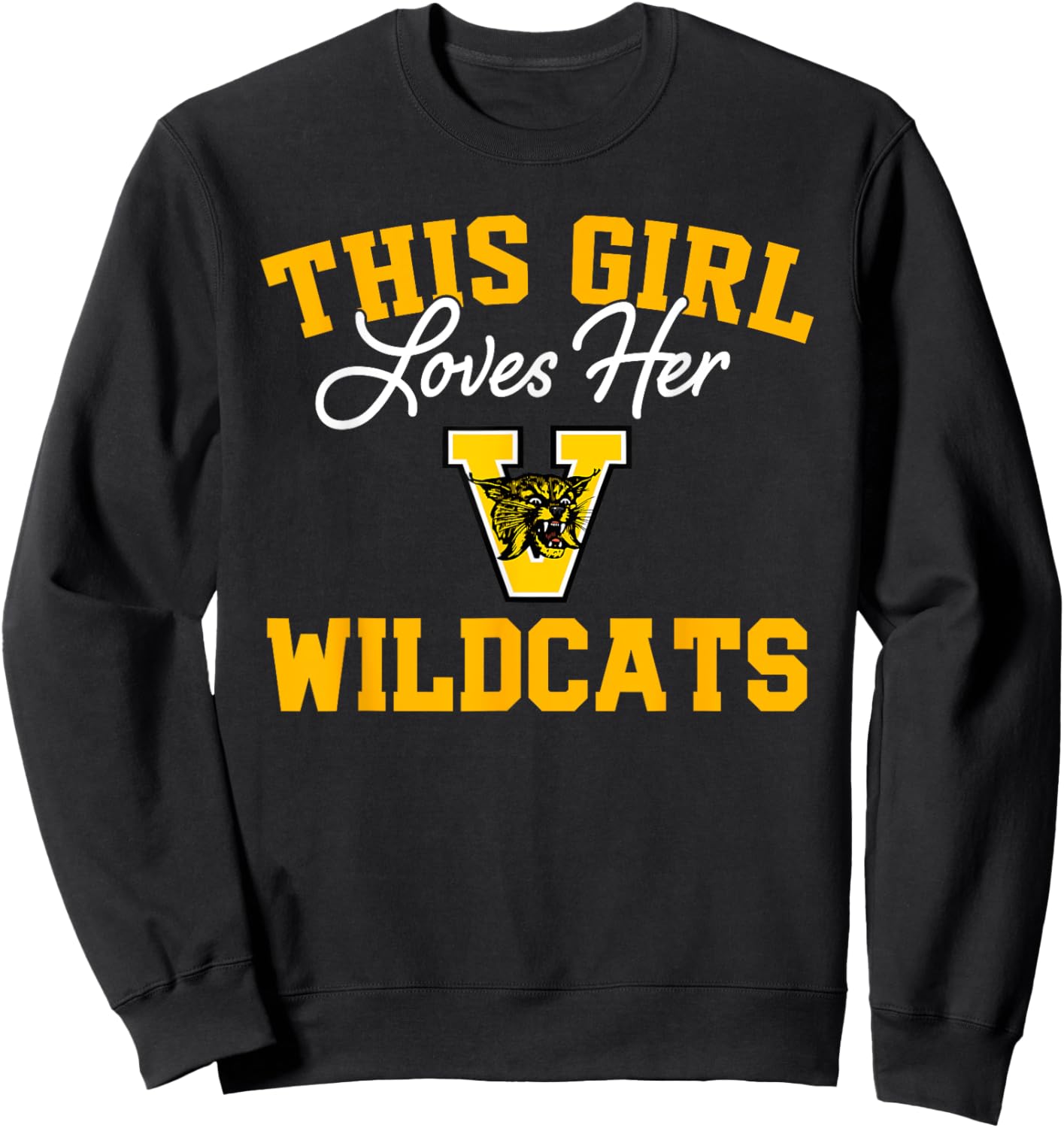 Valdosta Wildcats Logo This Girl Loves Her HS Sweatshirt - Sweatshirt | Black