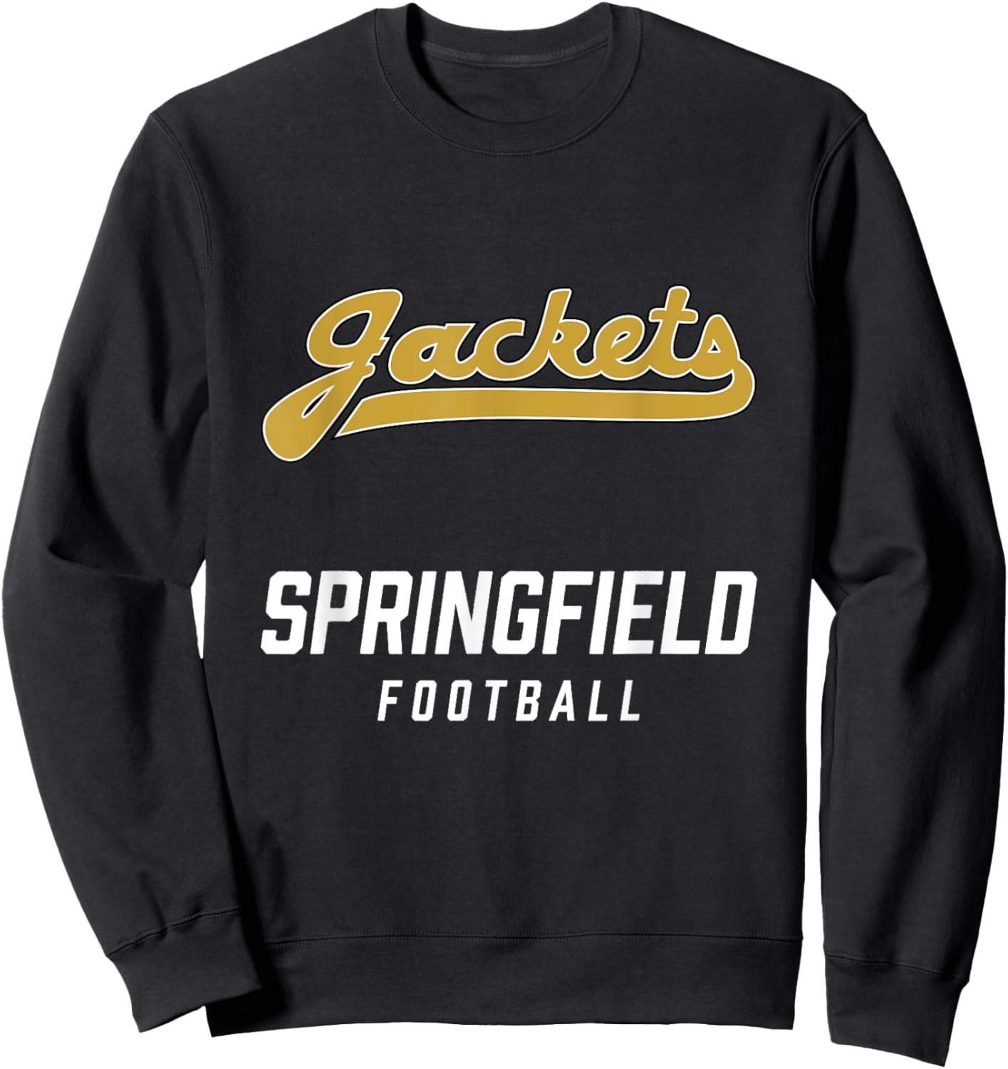 Springfield Yellow Jackets Logo Football Team HS Sweatshirt - Sweatshirt | Black