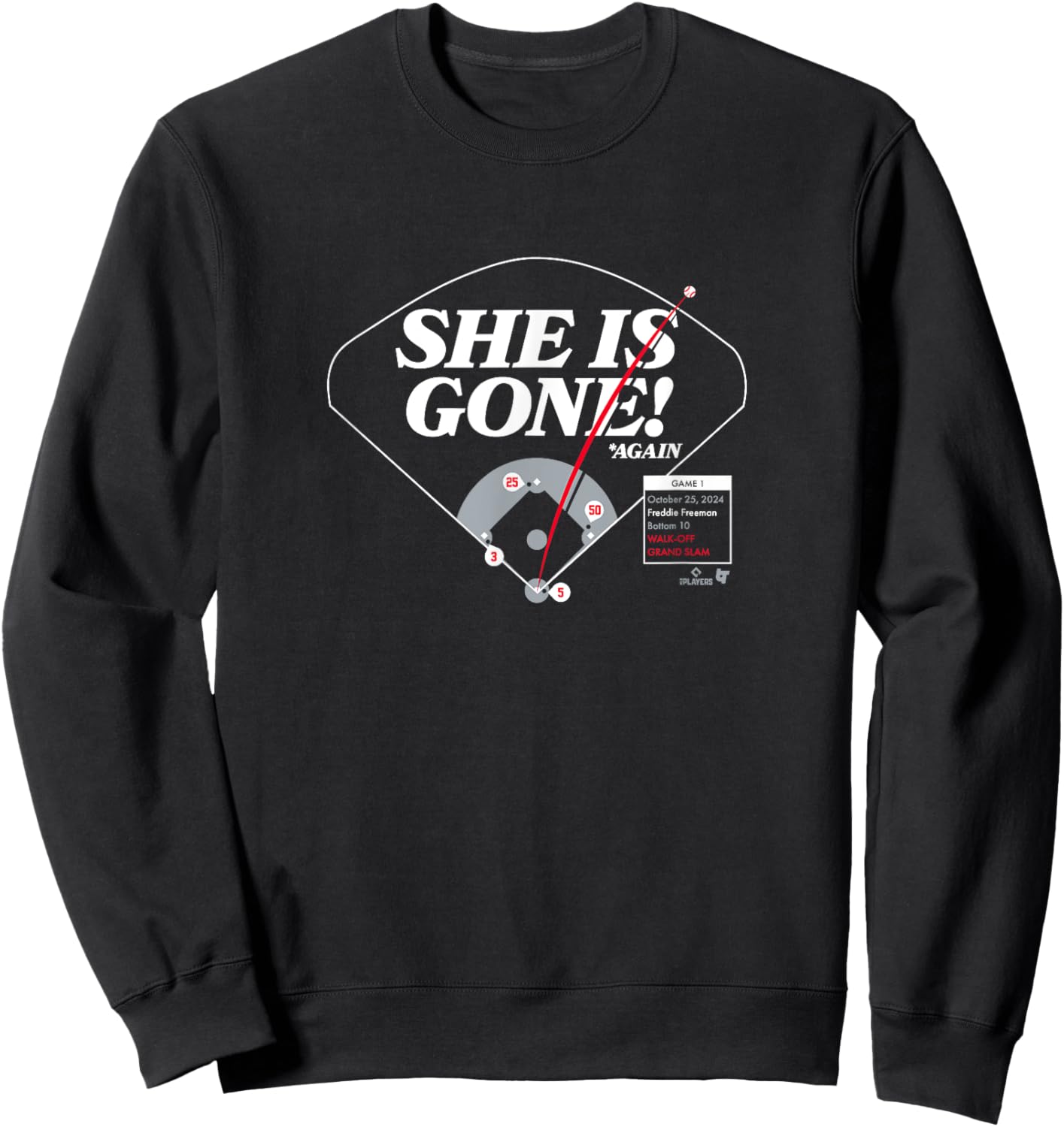 Freddie Freeman - She is Gone - Los Angeles Baseball Sweatshirt - Sweatshirt | Black