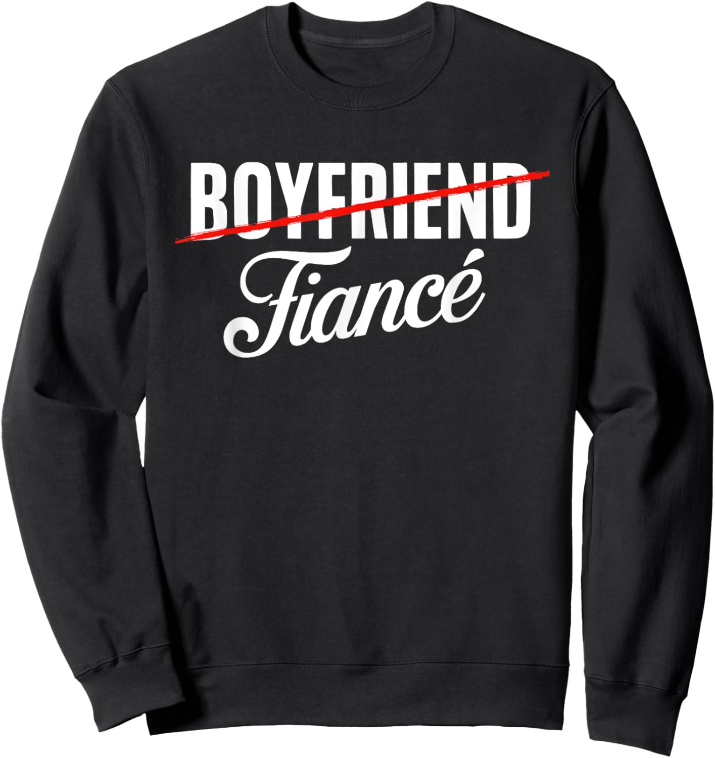 Couple Shirt Engagement Fiance Fiancee - Black Engagement - Men's Small - - Short Sleeve - Modern - Couple - Engagement - Spring Sweatshirt - Sweatshirt | Black