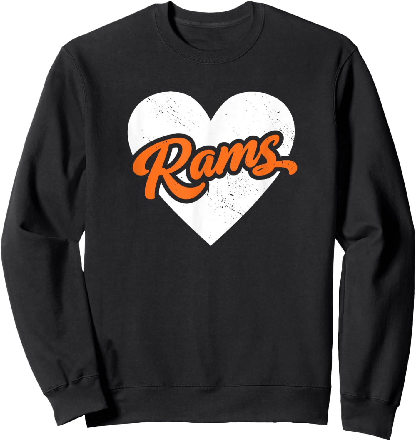Vintage Rams High School Go Rams Pride Heart Sweatshirt - Sweatshirt | Black