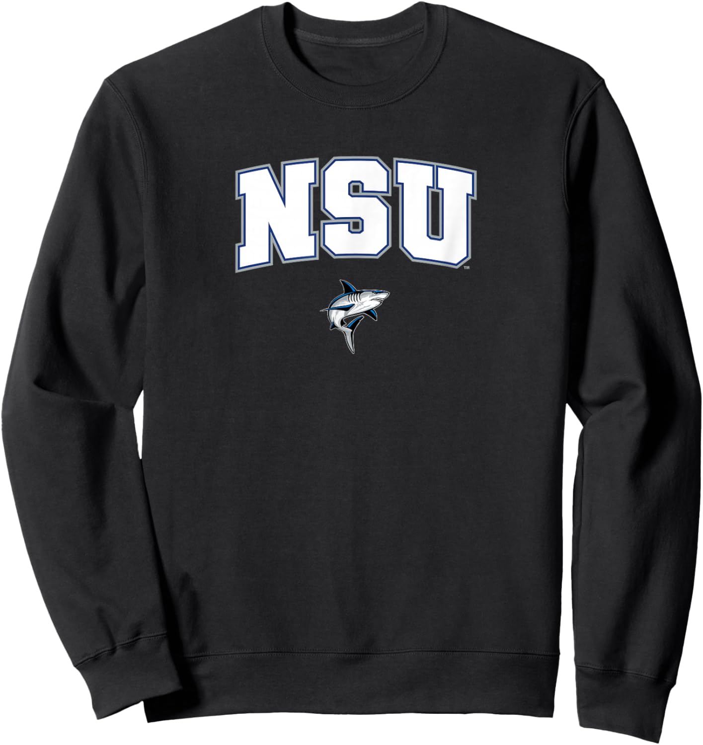 Nova Southeastern University Sharks Arch Logo Sweatshirt - Sweatshirt | Black