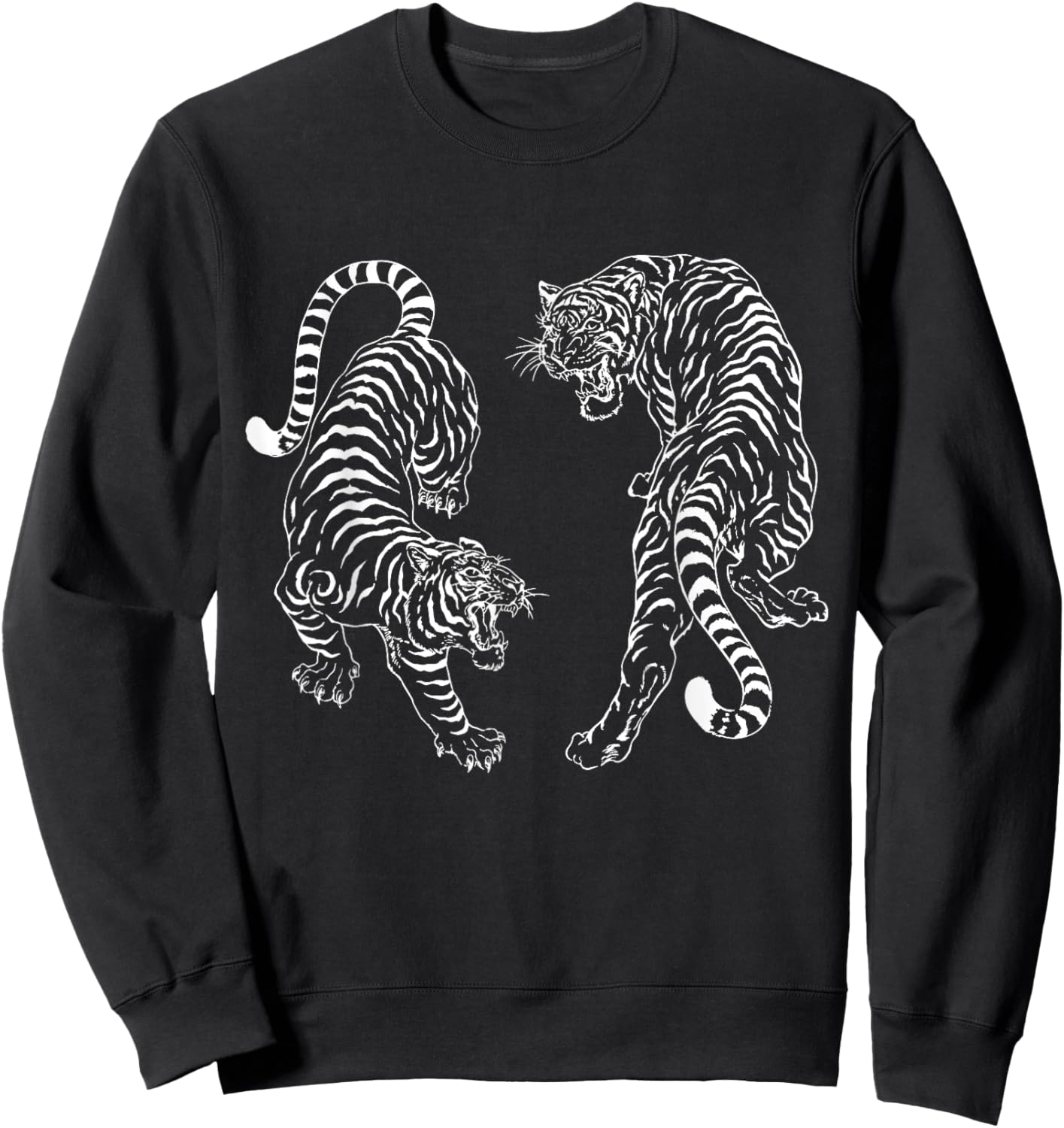 Thai Tattoo Twin Tiger Sak Yant Muay Thai Thailan Thailand Sweatshirt - Sweatshirt | Black