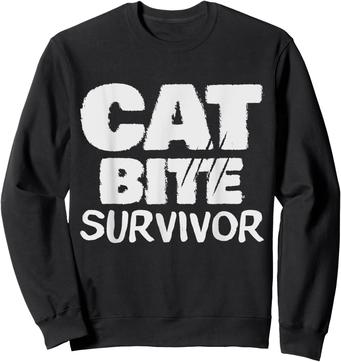 Cat Bite Survivor Funny cat bite humor Girls Boys Sweatshirt - Sweatshirt | Black