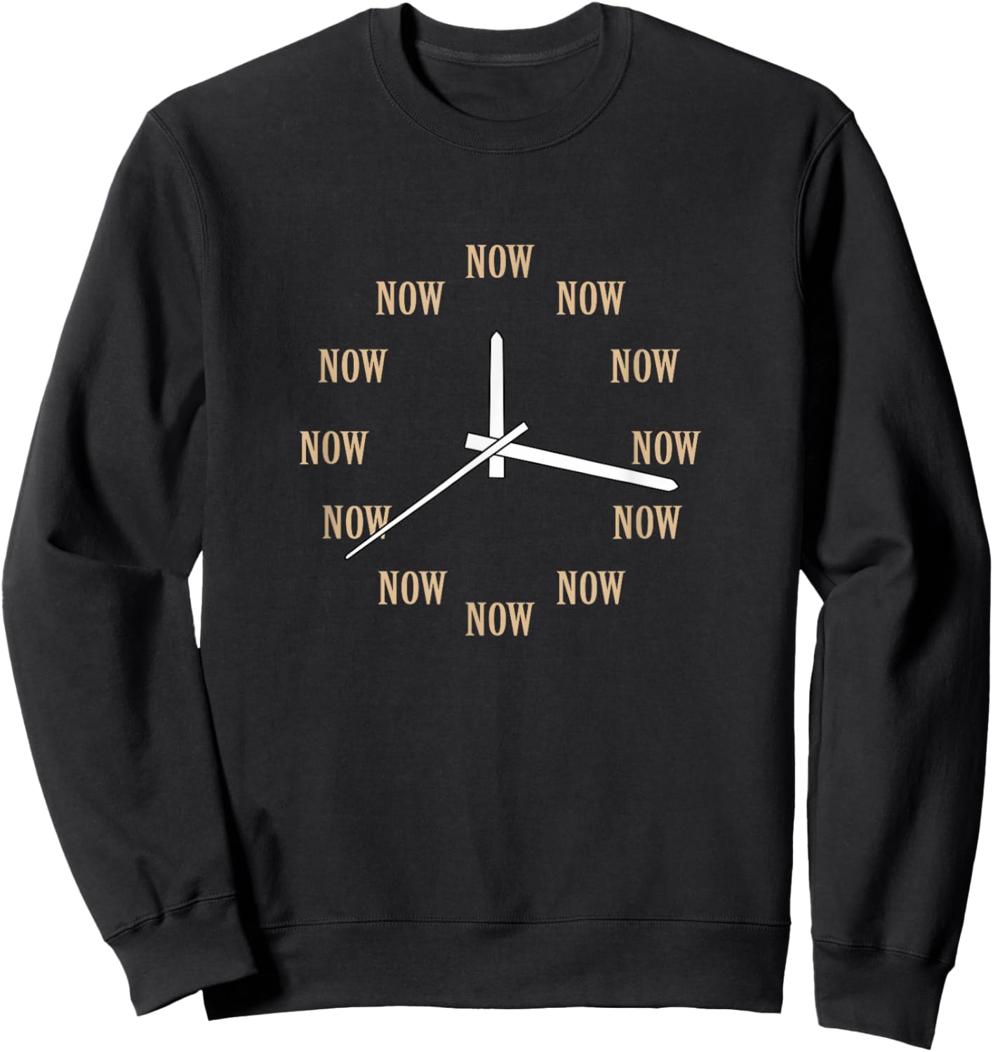 Tan Color The Perfect Time Tan Graphic Sweatshirt - Sweatshirt | Black