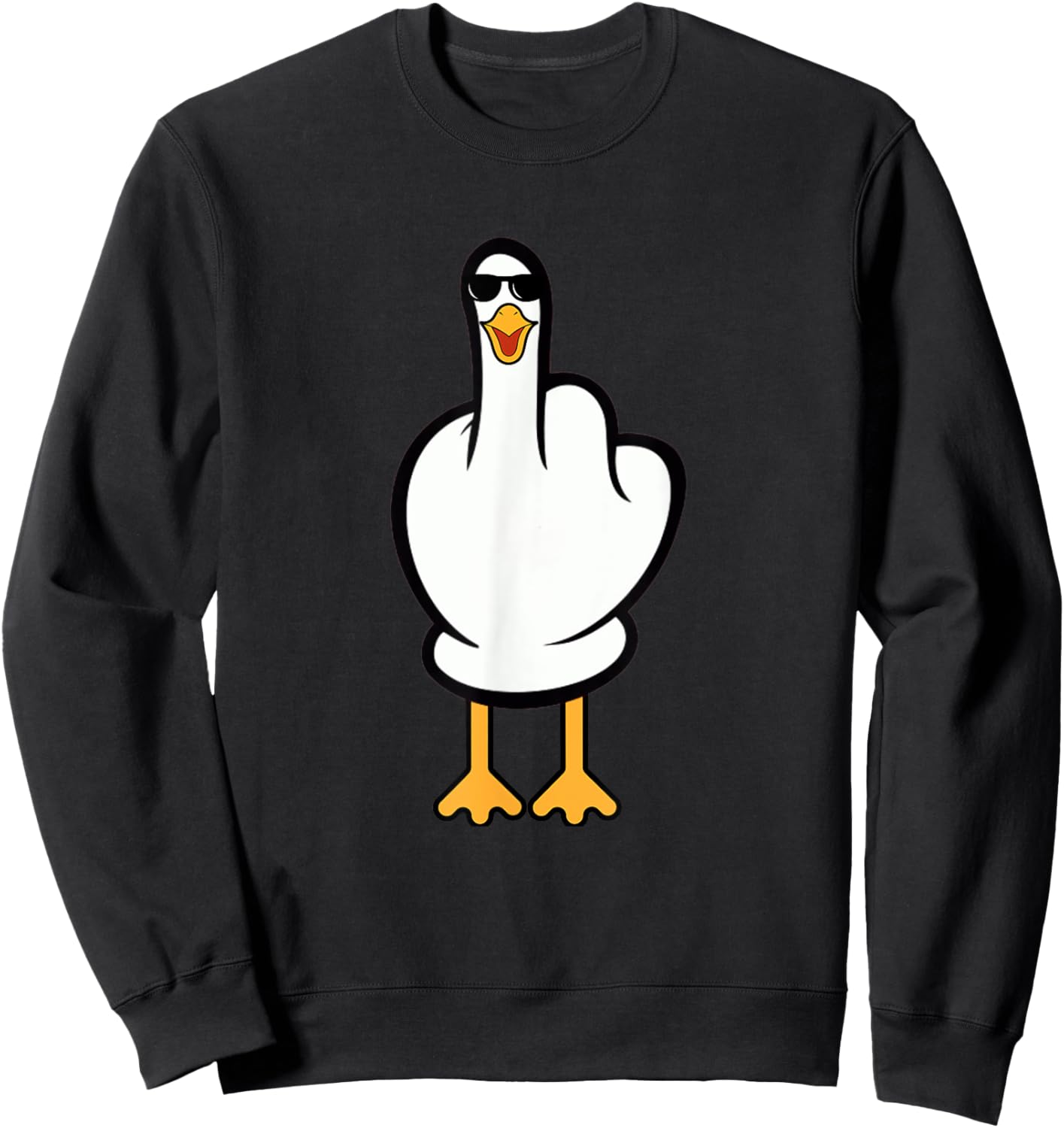 Funny Seagull Sarcastic Joke Rude Seagull Men Women Sweatshirt - Sweatshirt | Black
