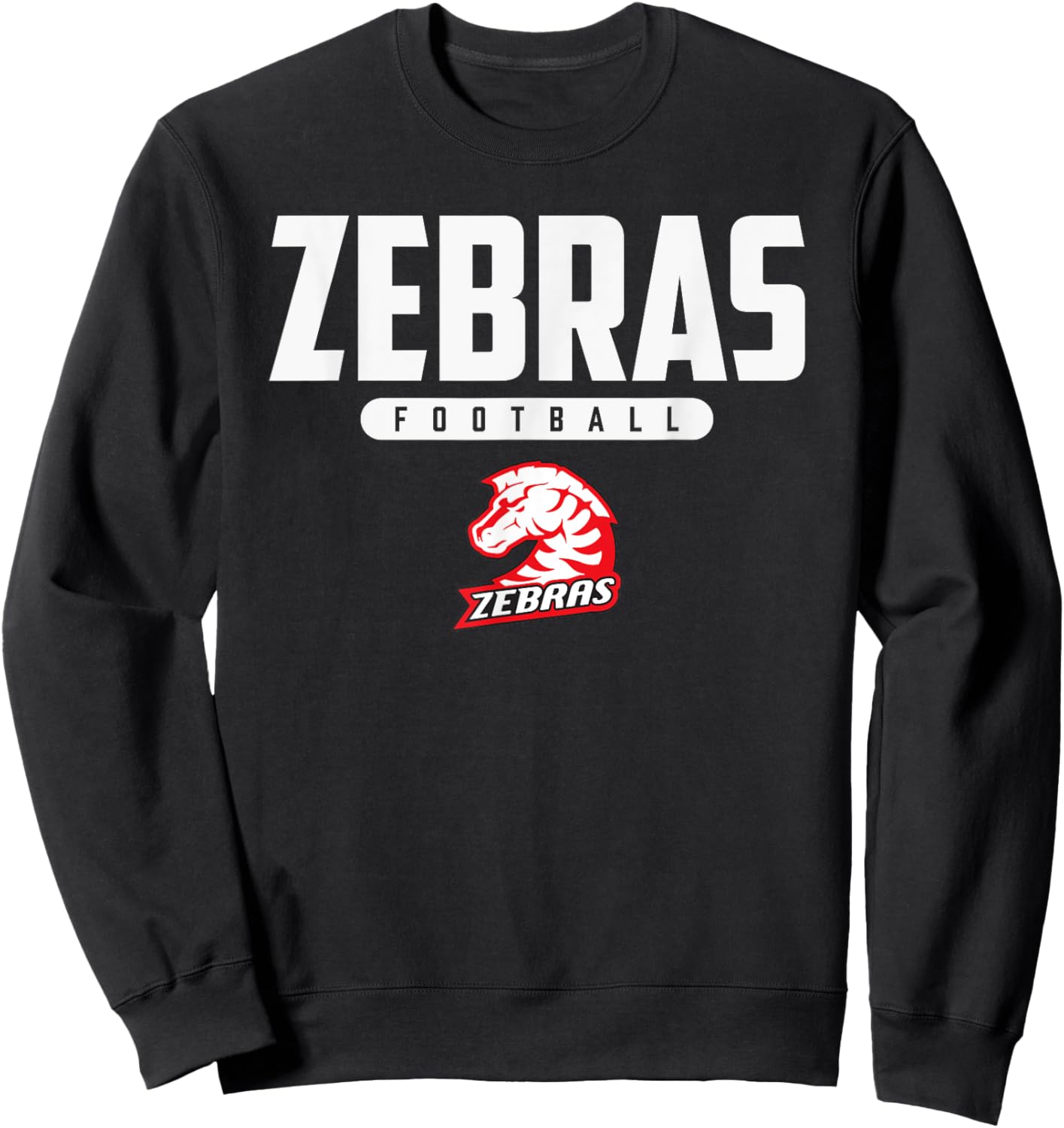 Claremore Zebras Logo Football HS Sweatshirt - Sweatshirt | Black