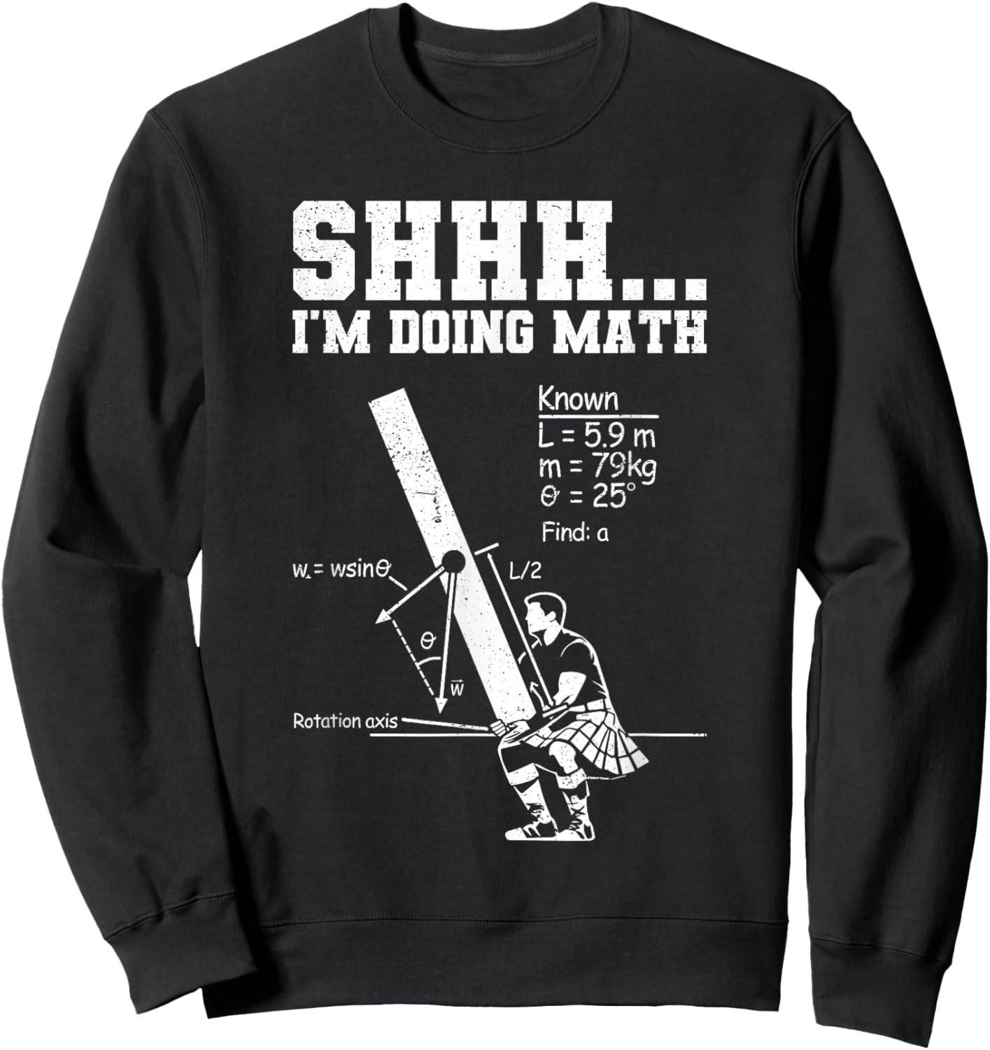 Caber toss funny highland games Sweatshirt - Sweatshirt | Black