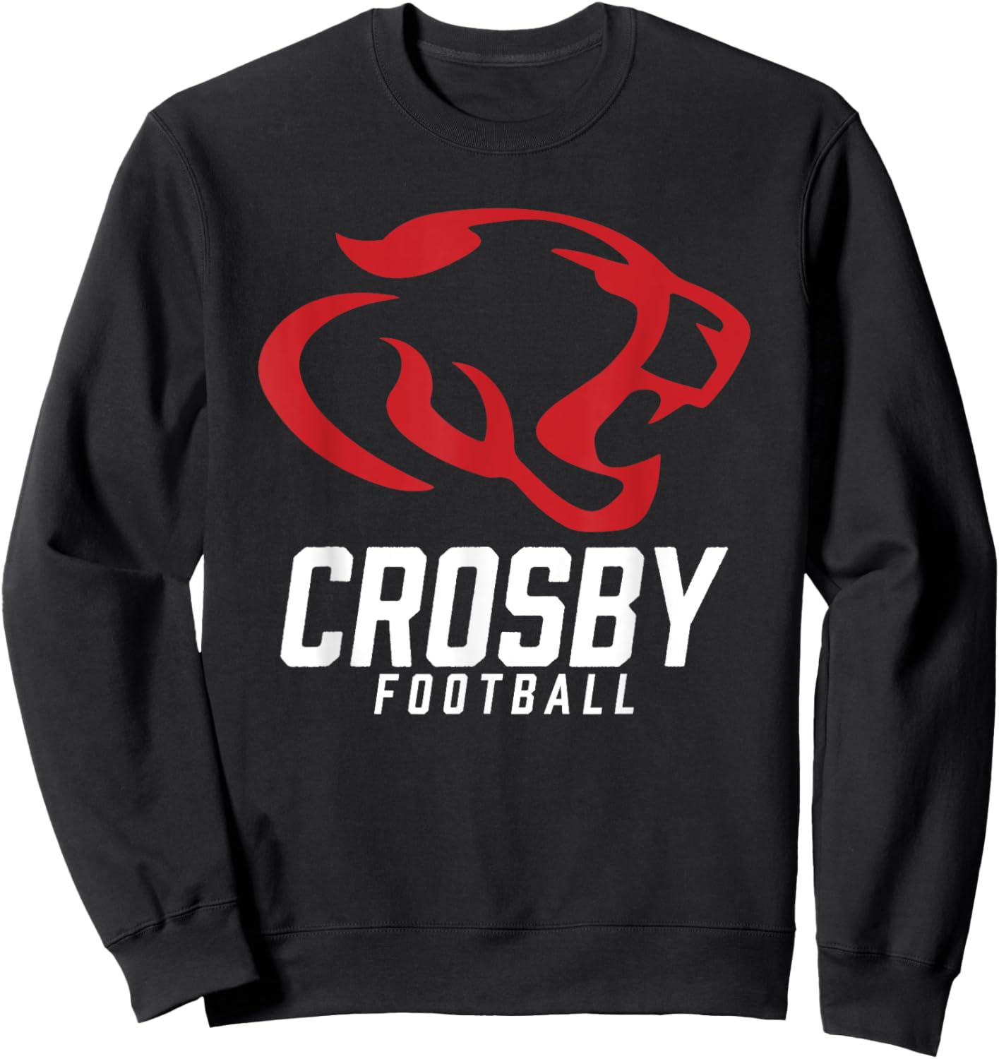 Crosby Cougars Logo Football Team HS Sweatshirt - Sweatshirt | Black