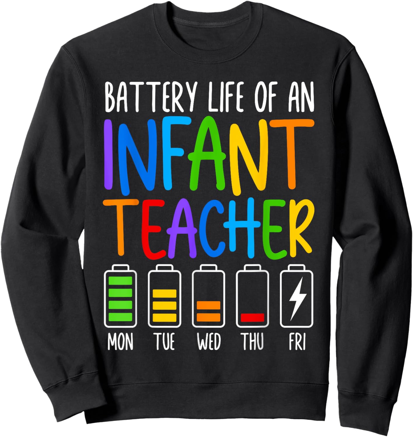 Battery Life Of A Infant Teacher Funny School Appreciation Women Sweatshirt - Sweatshirt | Black