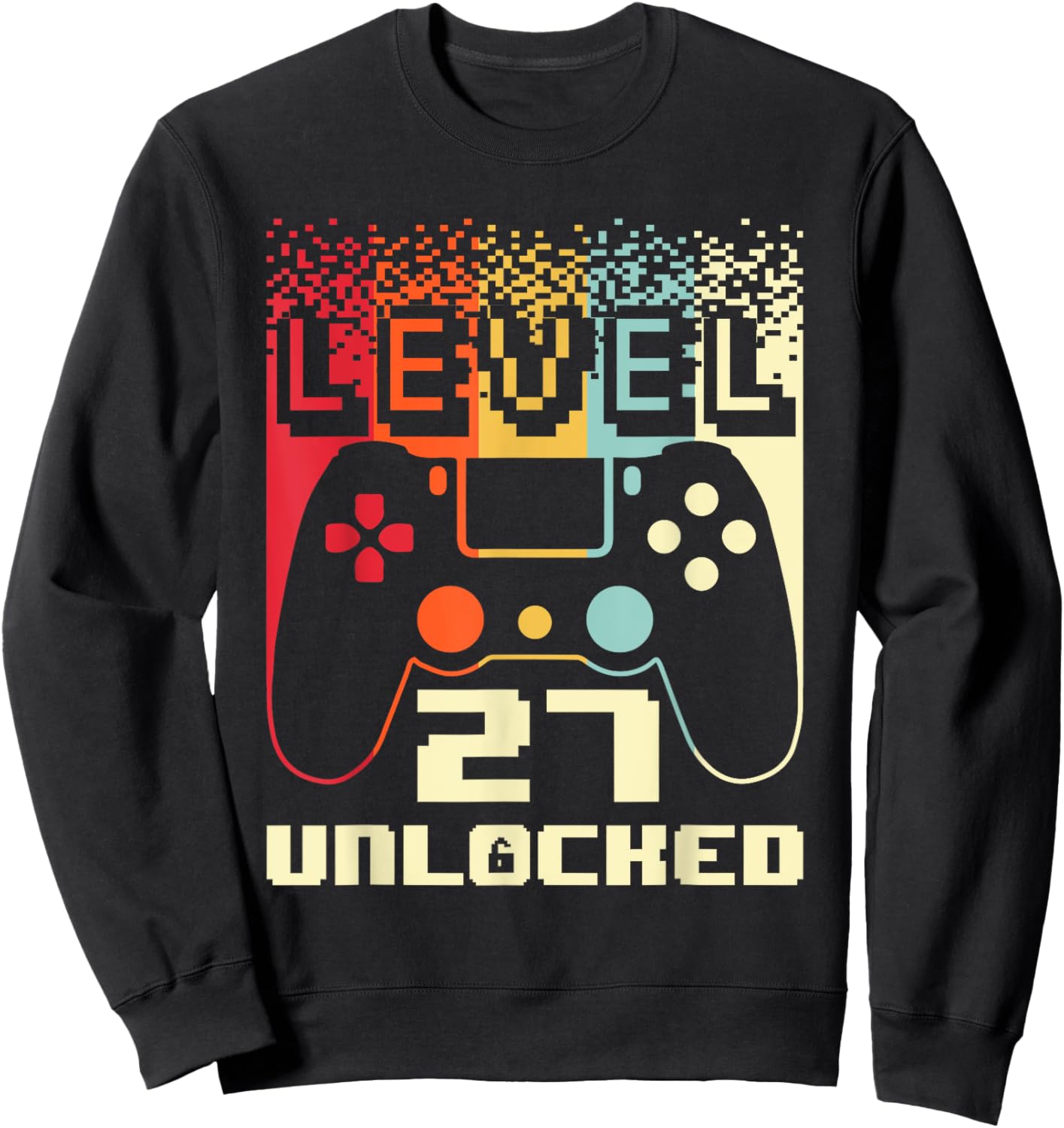 27th Birthday Level 27 Unlocked Gamer 27 Year Old Sweatshirt - Sweatshirt | Black