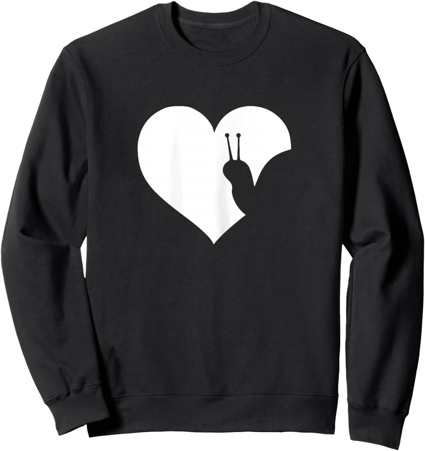 Little Design Snail Love Heart Graphic Children or Teenagers Sweatshirt - Sweatshirt | Black
