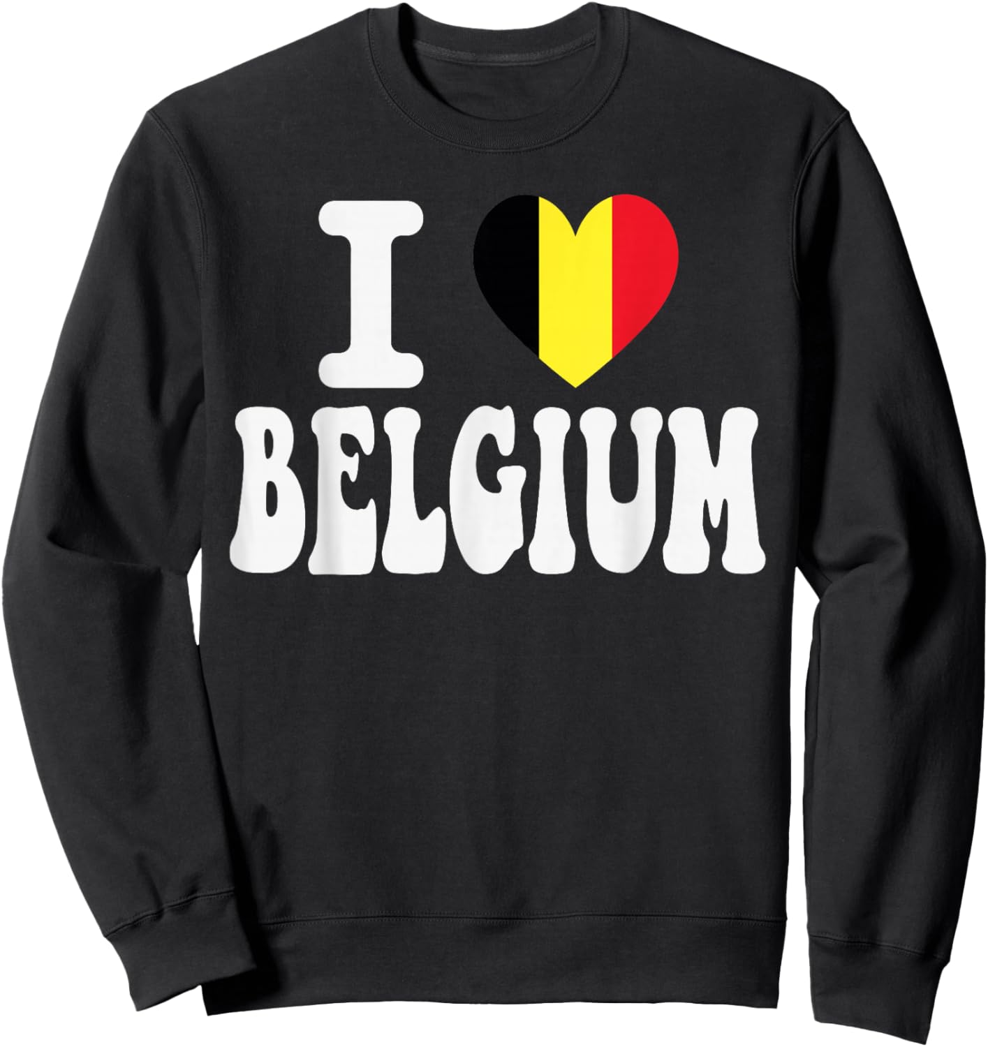 I Love Belgium Heart Flag Retro Travel Souvenir Sweatshirt - Sweatshirt | Black