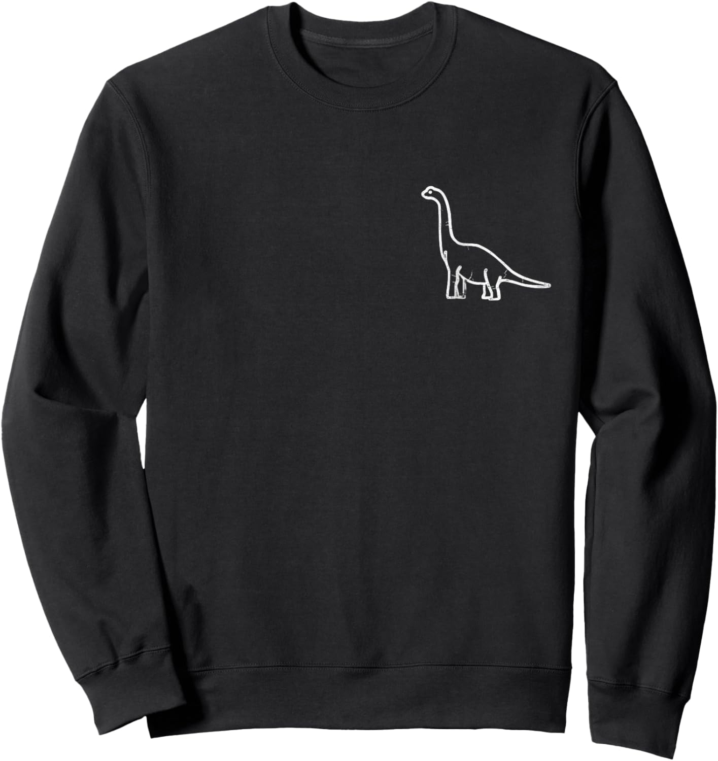 Minimalist Brontosaurus Outline Dino Lover Paleontology Gift Sweatshirt - Sweatshirt | Black