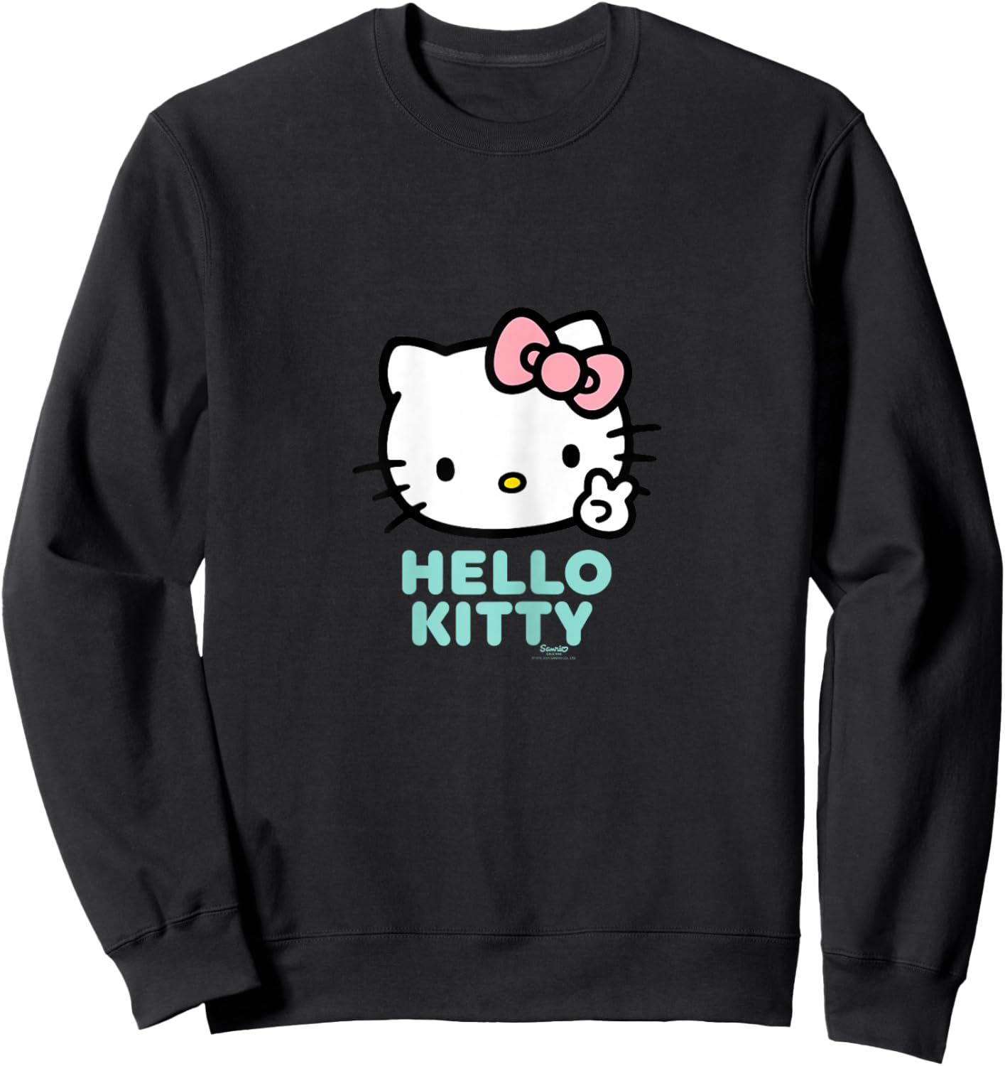 Hello Kitty Character Peace Design , black Sweatshirt - Sweatshirt | Black