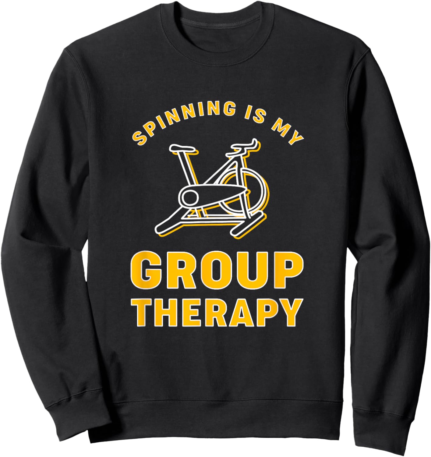 Funny Spin Class Spinning Is My Group Therapy Sweatshirt - Sweatshirt | Black