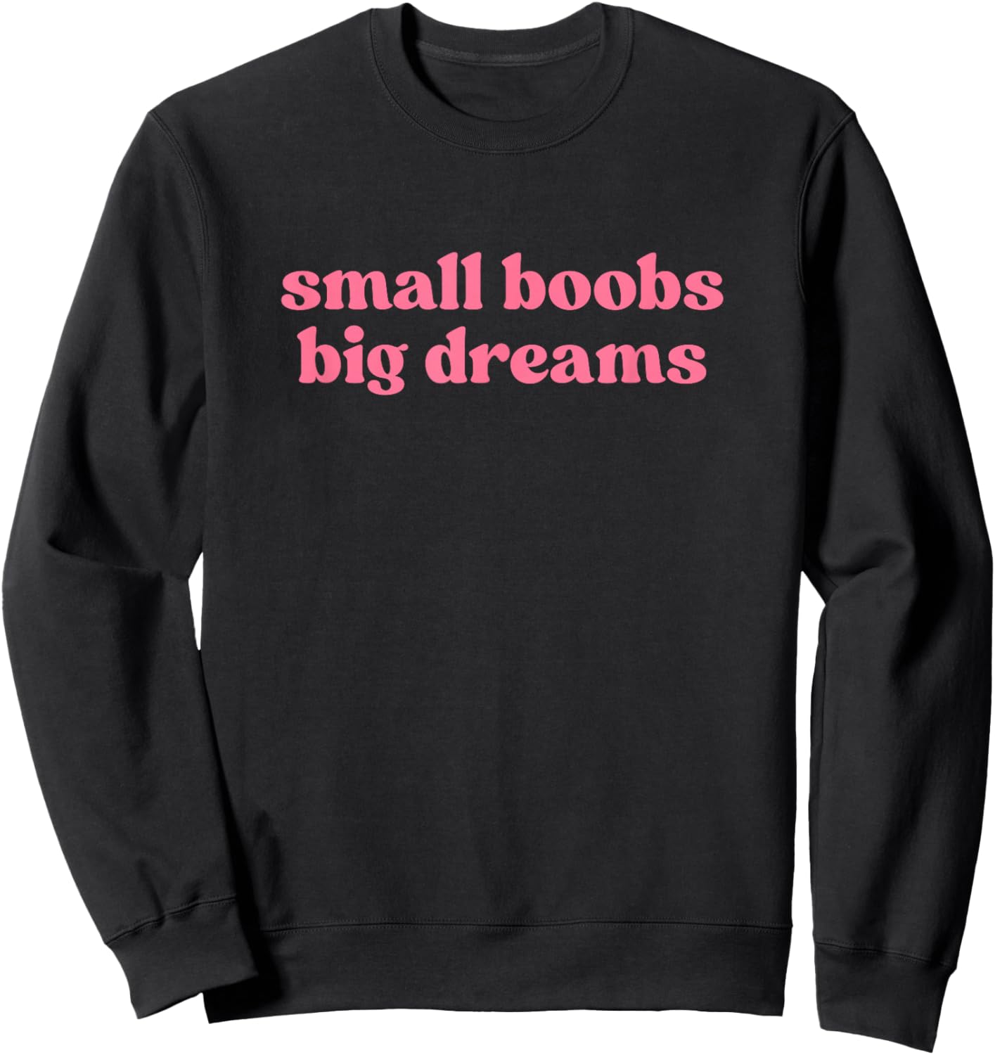 Small Boobs Big Dreams Y2k Aesthetic Iconic Slogan Funny Sweatshirt - Sweatshirt | Black