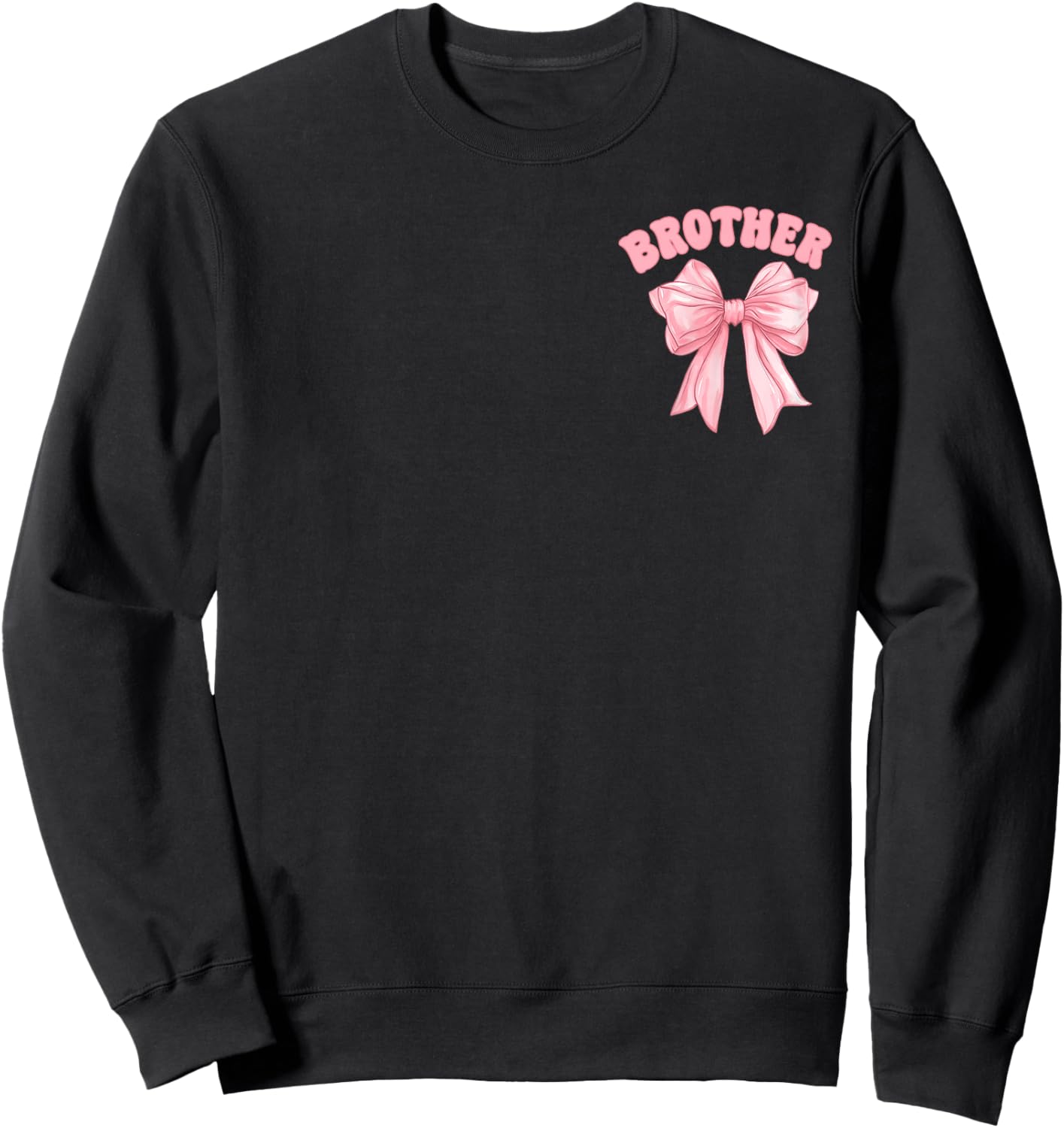 Brother of The Birthday Girl Family Pink Coquette Bow Party Sweatshirt - Sweatshirt | Black