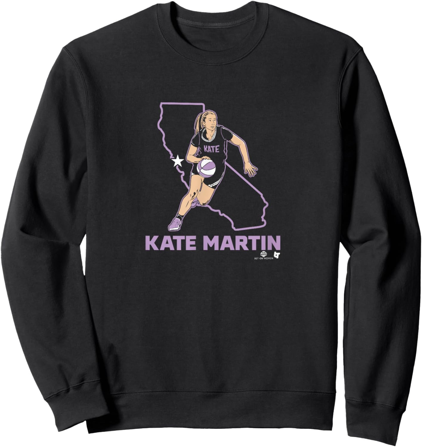 Kate Martin - State Star - Golden State Women's Basketball Sweatshirt - Sweatshirt | Black