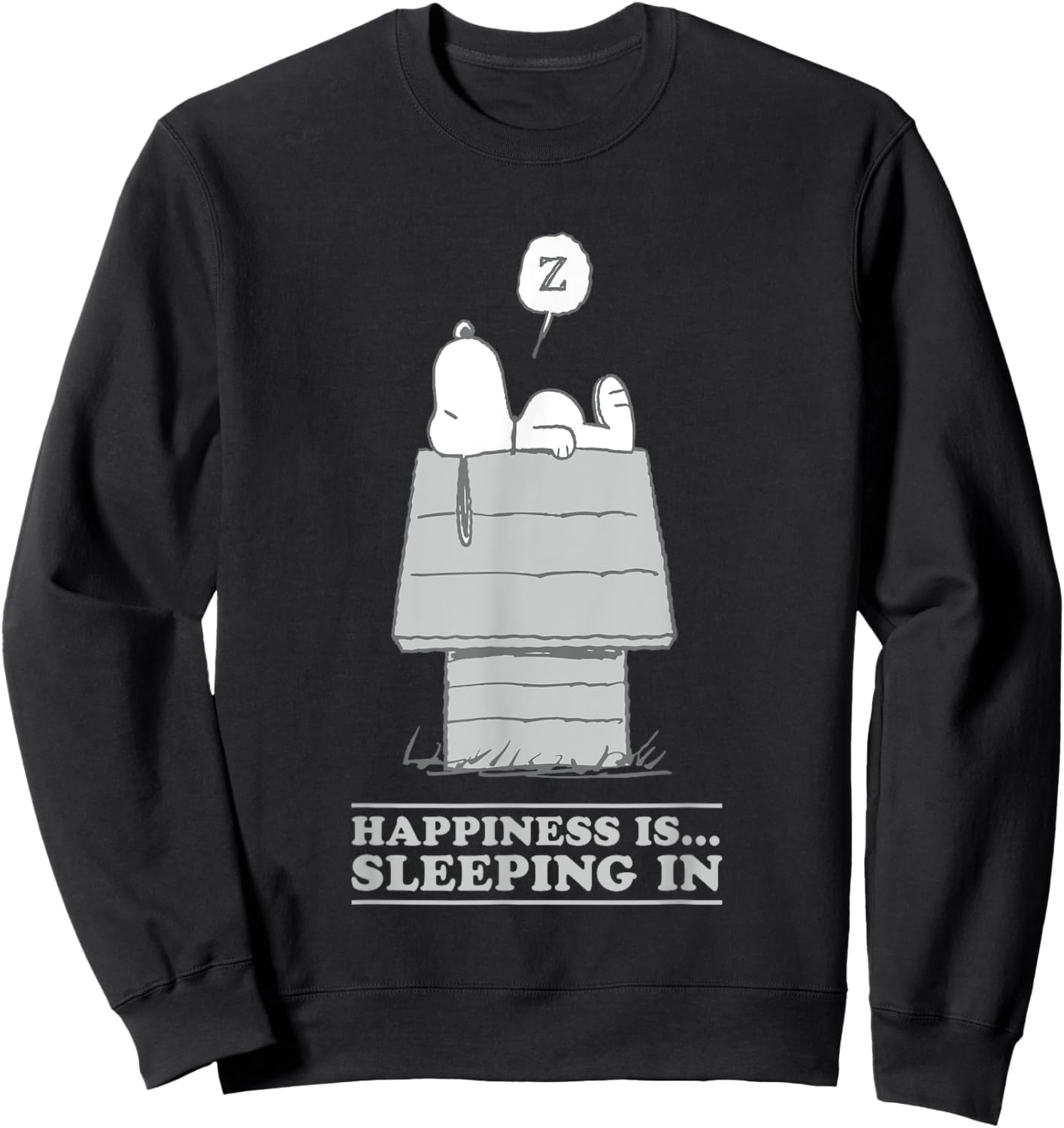 Peanuts Happiness Is Sleeping In Snoopy Sweatshirt - Sweatshirt | Black