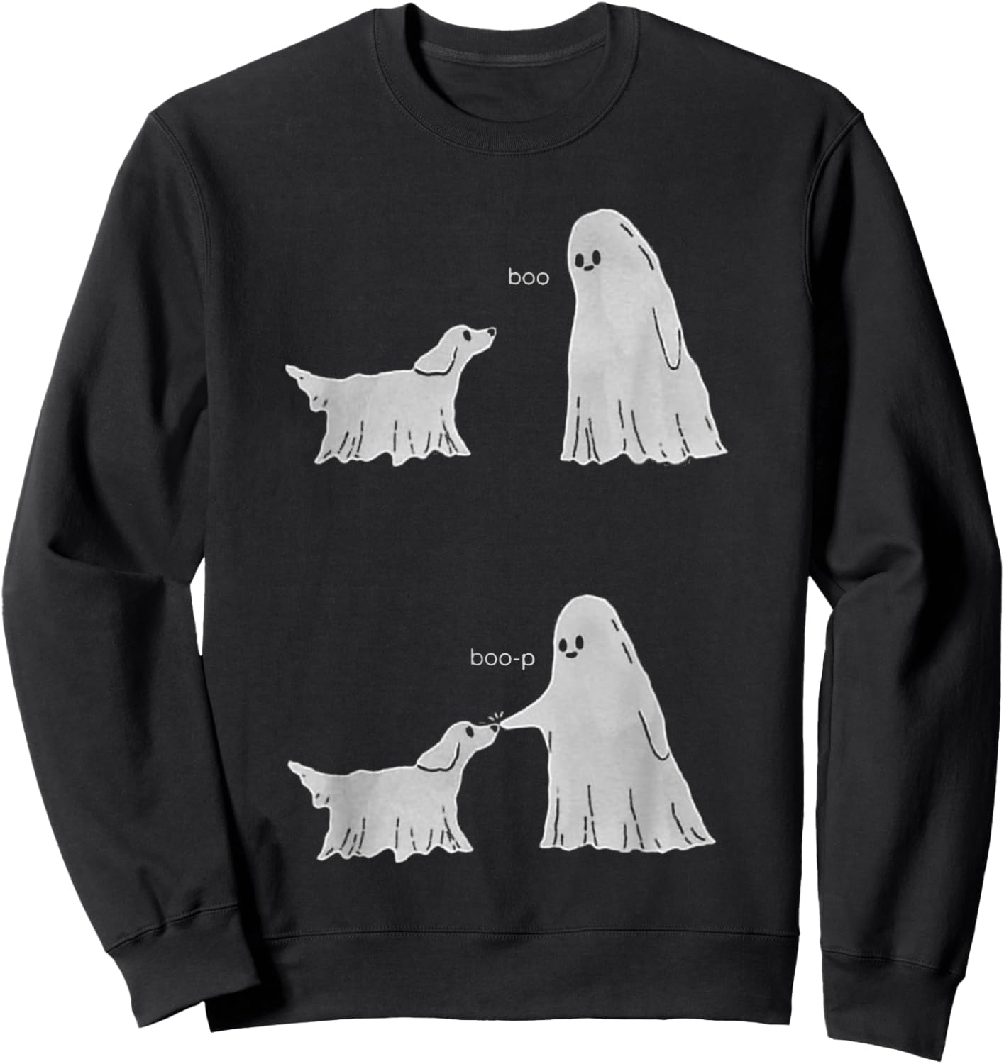Boo Boo-p Ghost Dog Halloween Sweatshirt - Sweatshirt | Black