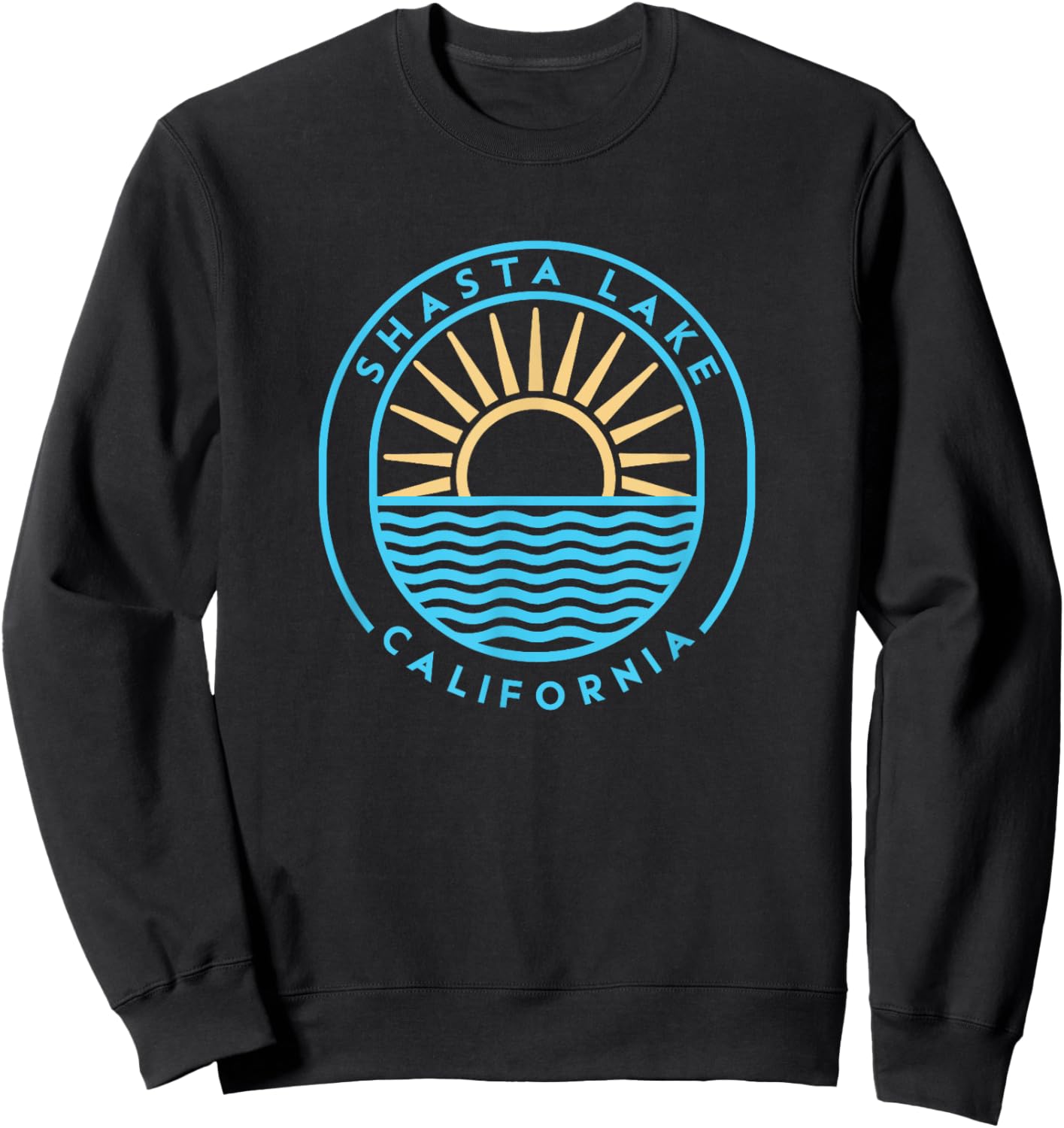 Shasta Lake California Outdoors Vintage Sweatshirt - Sweatshirt | Black