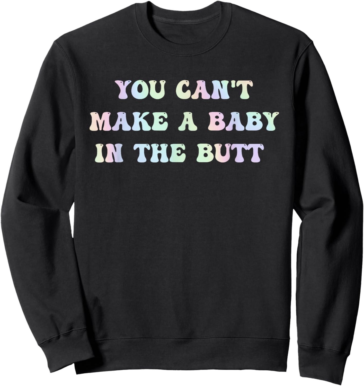 You Can't Make A Baby In The Butt Groovy Quote Sweatshirt - Sweatshirt | Black