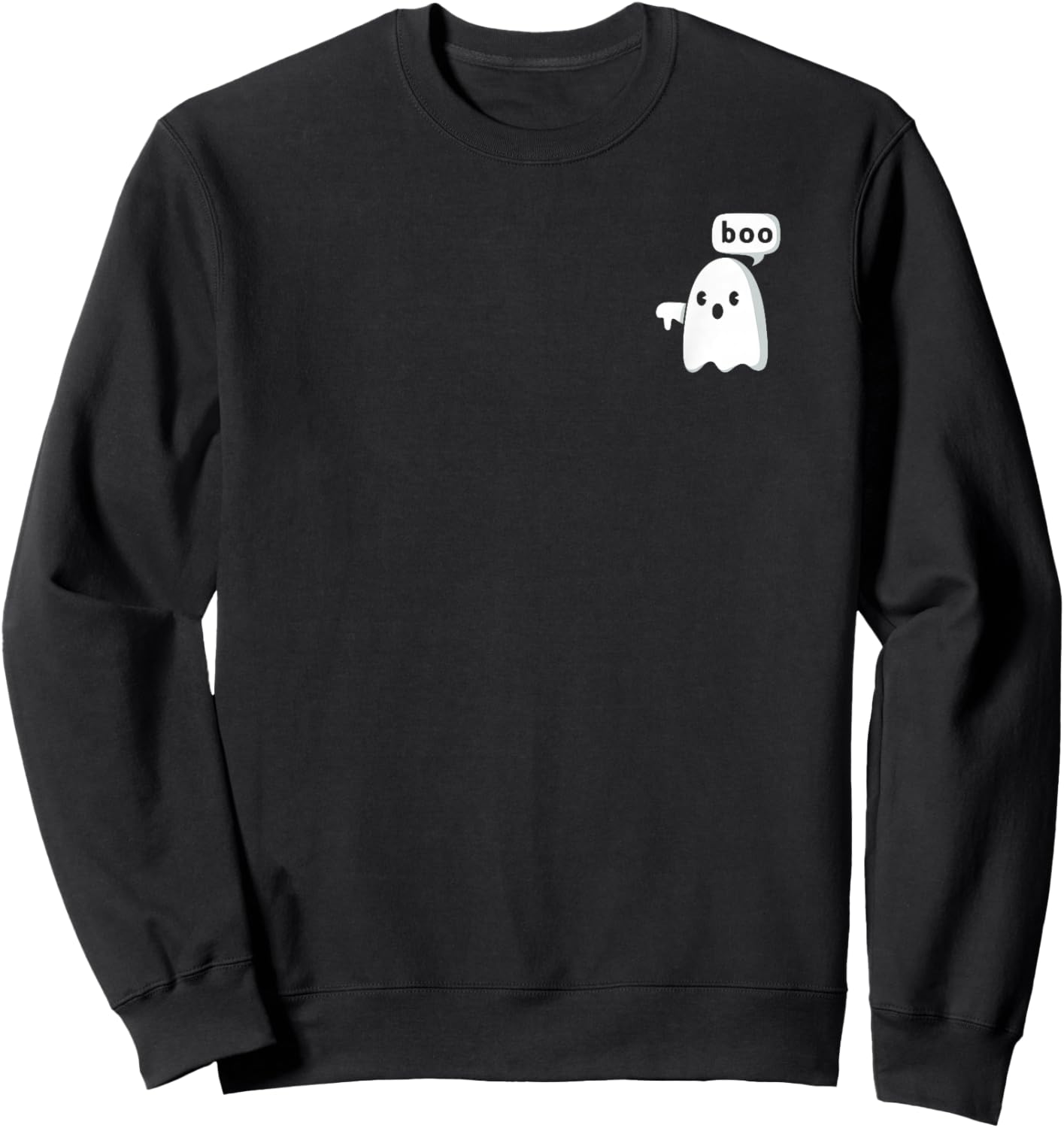 Thumbs Down Ghost Screaming Boo Disapproval Ghost halloween Sweatshirt - Sweatshirt | Black