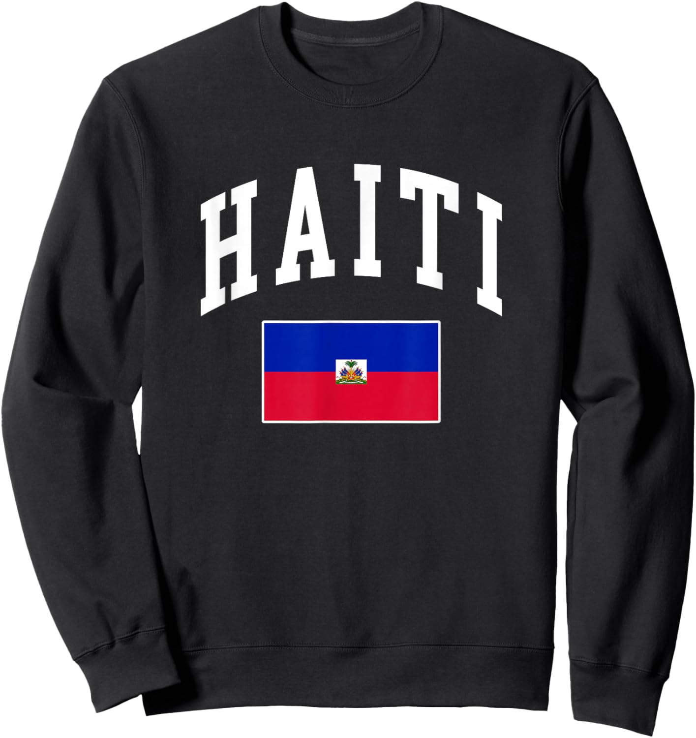 Haiti Haitian Flag Retro Vintage Classic Graphic Sweatshirt - Sweatshirt | Black