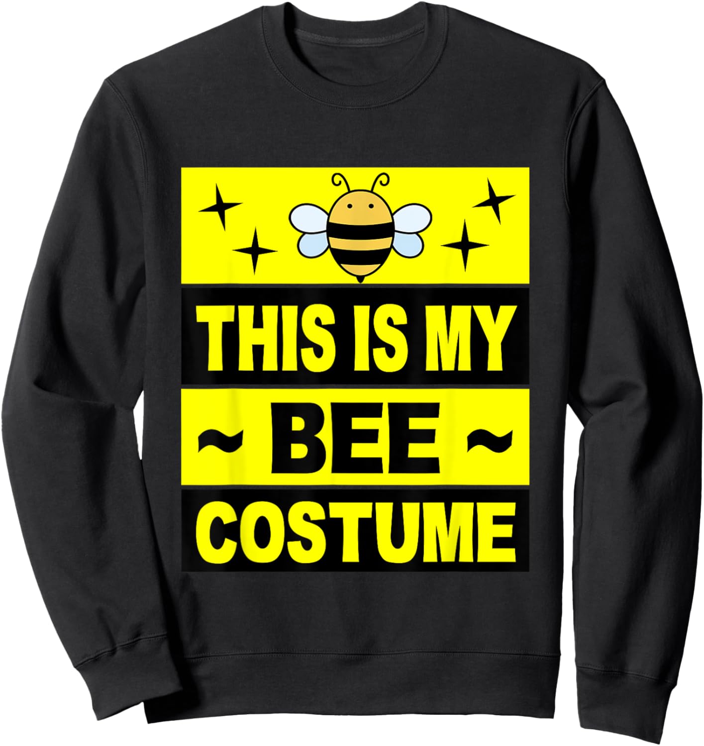 Retro Bee Costume Women Cute Adult Kids Men Baby Bumble Bee Sweatshirt - Sweatshirt | Black