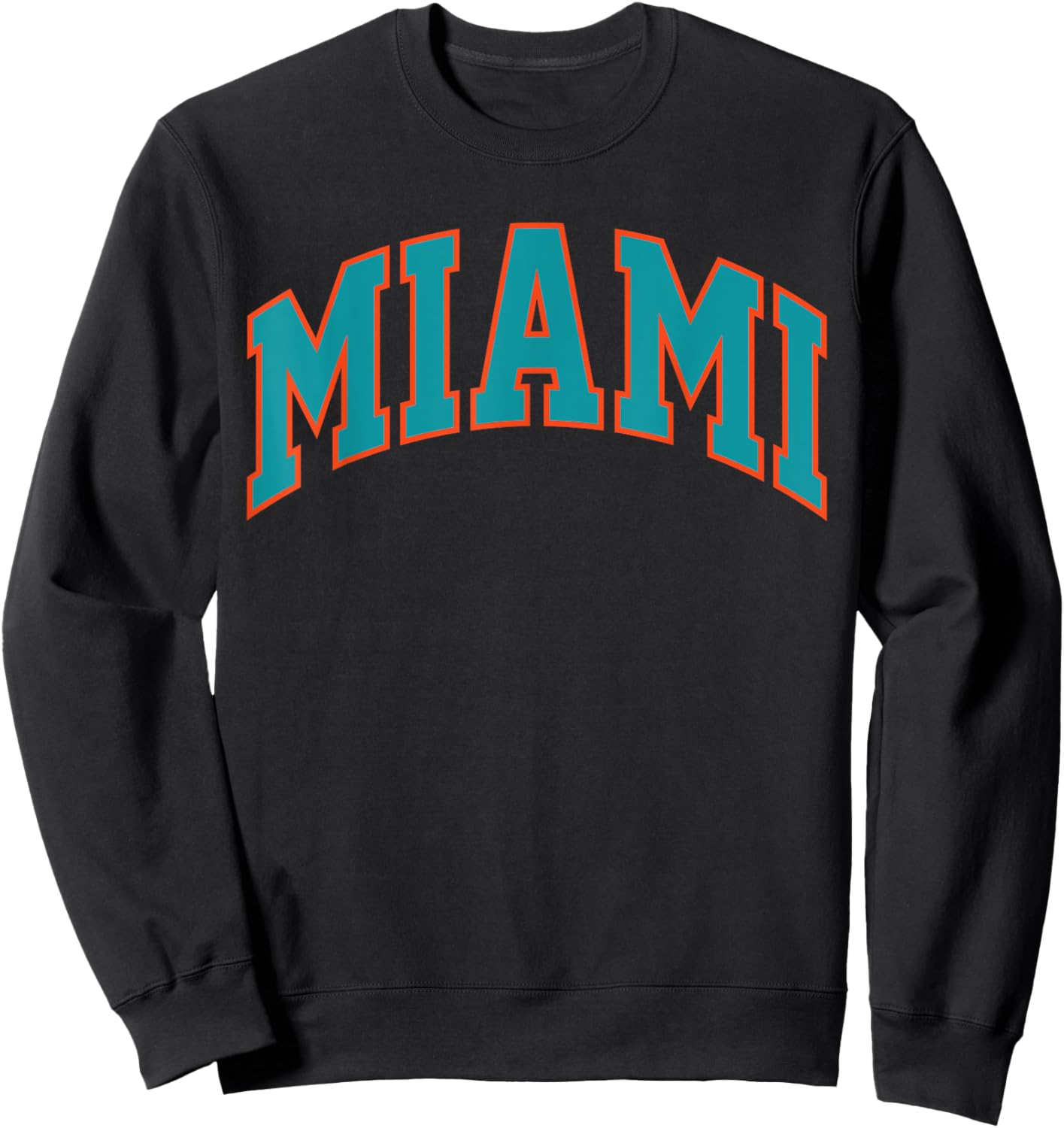 Retro Miami Men Miami Women Vintage Classic Aqua Orange FL Sweatshirt - Sweatshirt | Black