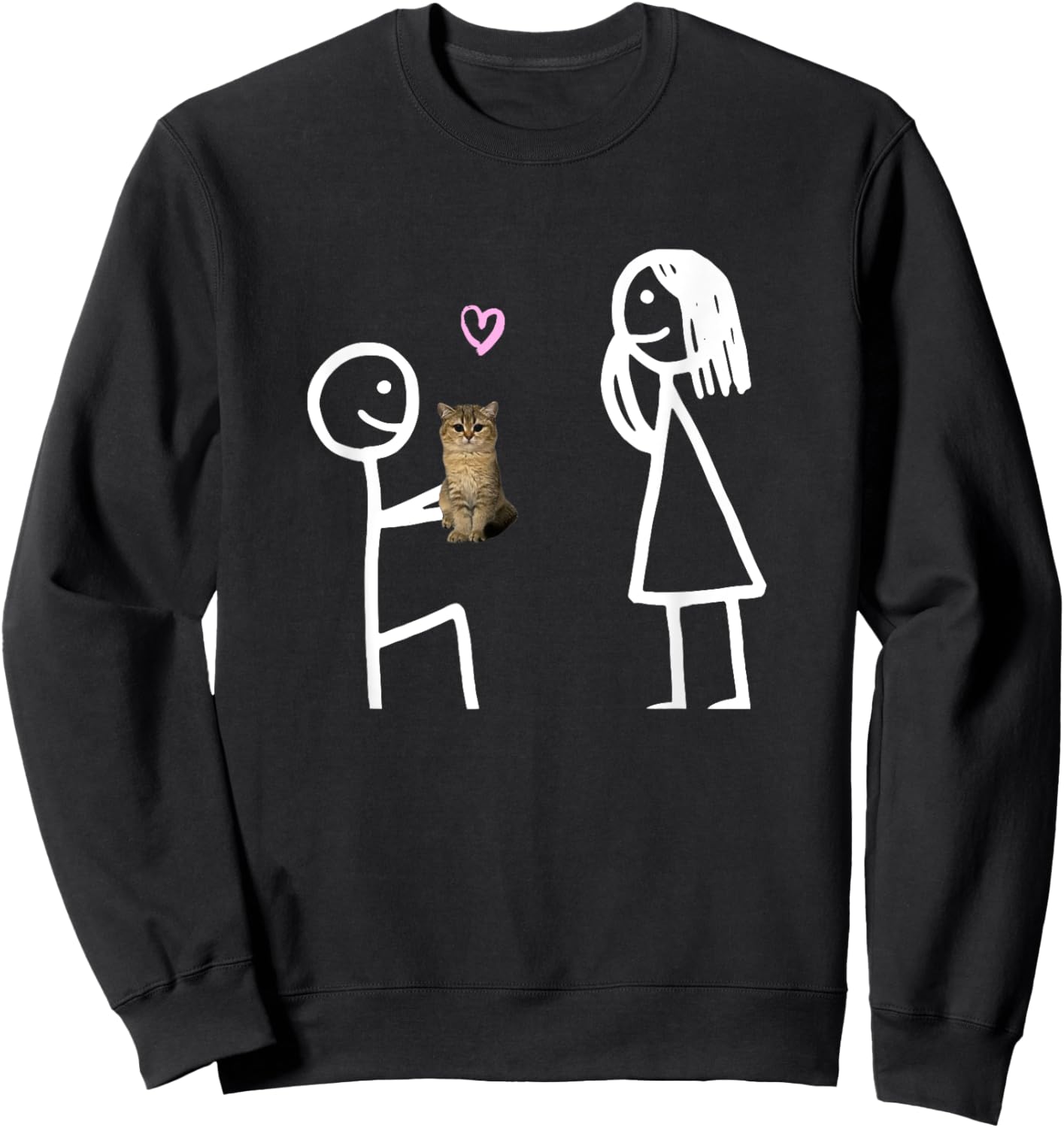 Funny wholesome cat meme Women Kids Sweatshirt - Sweatshirt | Black