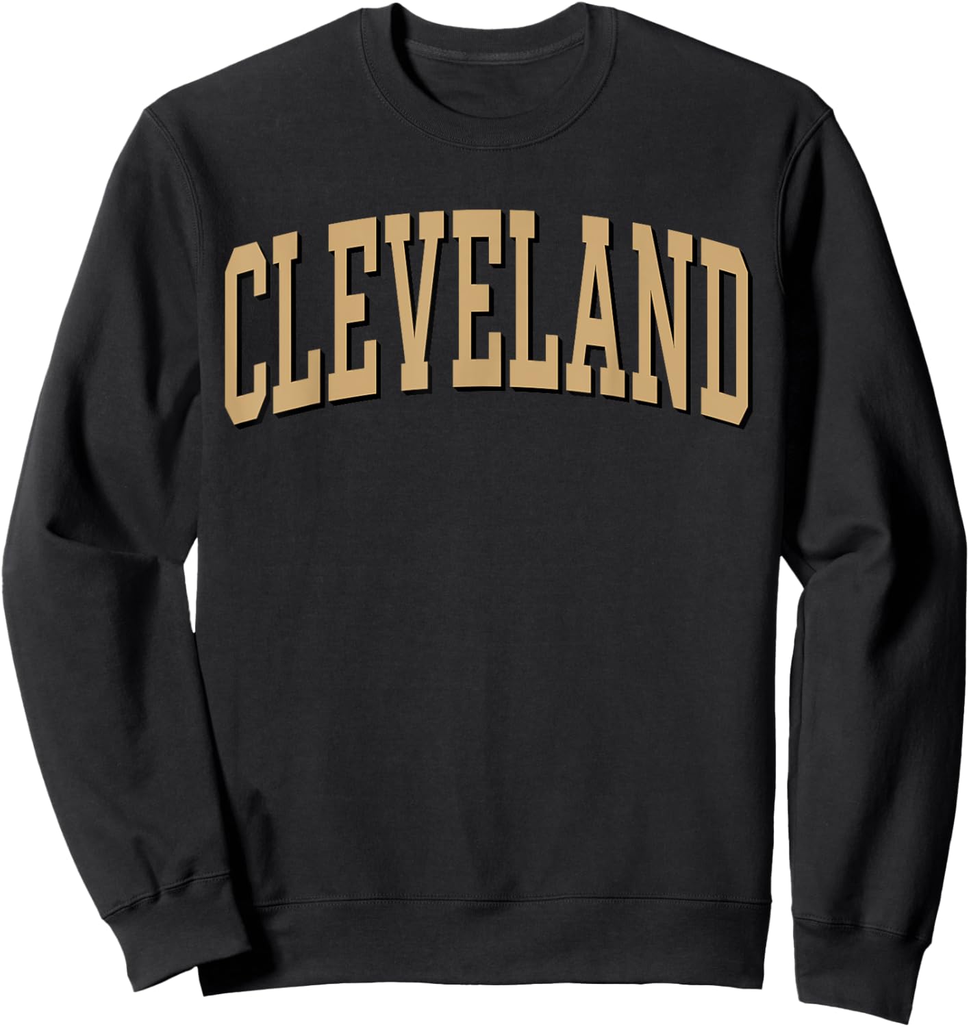 Cleveland Apparel . Co - Vintage Varsity Arched Text Cleveland - -Adult, Short Sleeve, , Red, Small Sweatshirt - Sweatshirt | Black