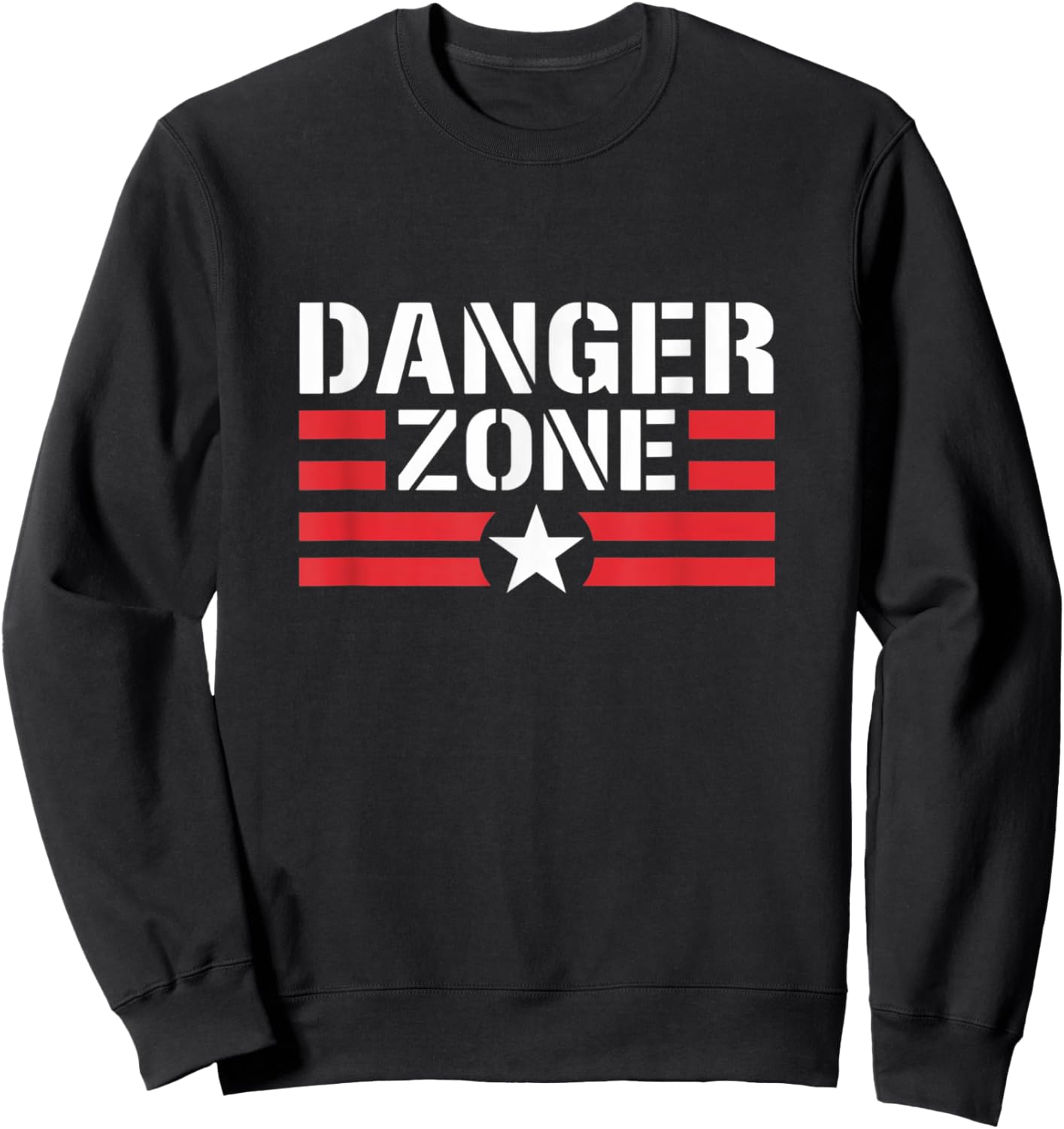 Danger Zone Graphic Novelty Design Sweatshirt - Sweatshirt | Black