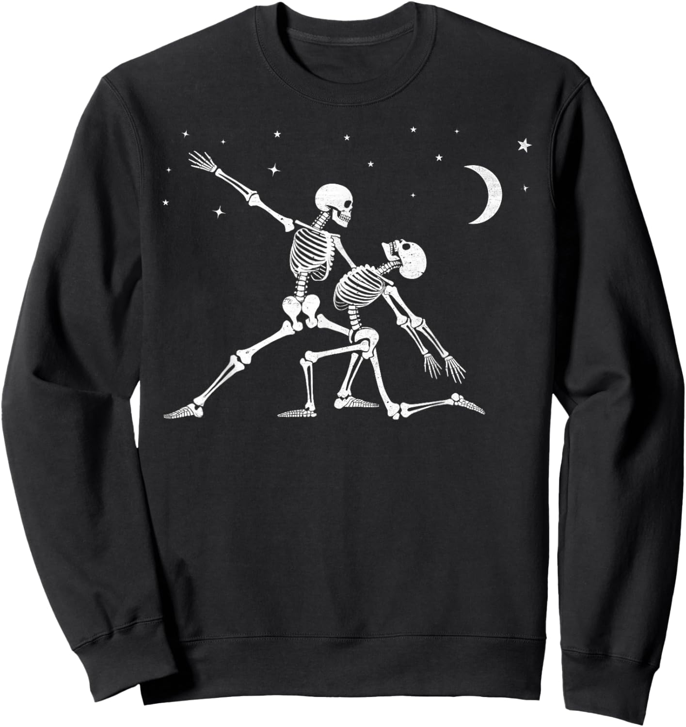 Romantic Skeleton Dance Ballroom Dip Under Moon Romance Sweatshirt - Sweatshirt | Black