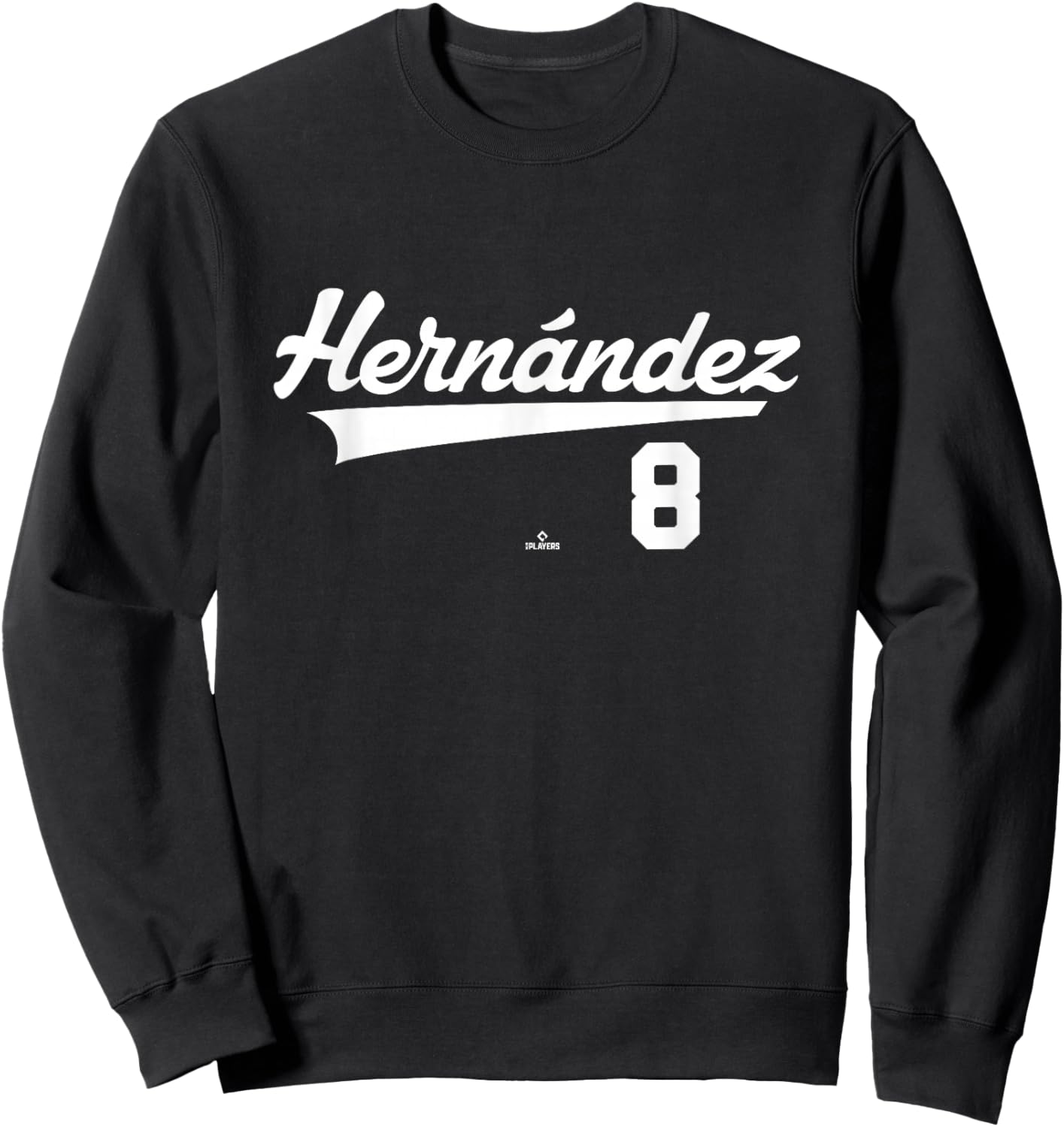 Player Name Swoosh Kiké Hernández Los Angeles Baseball MLBPA Sweatshirt - Sweatshirt | Black
