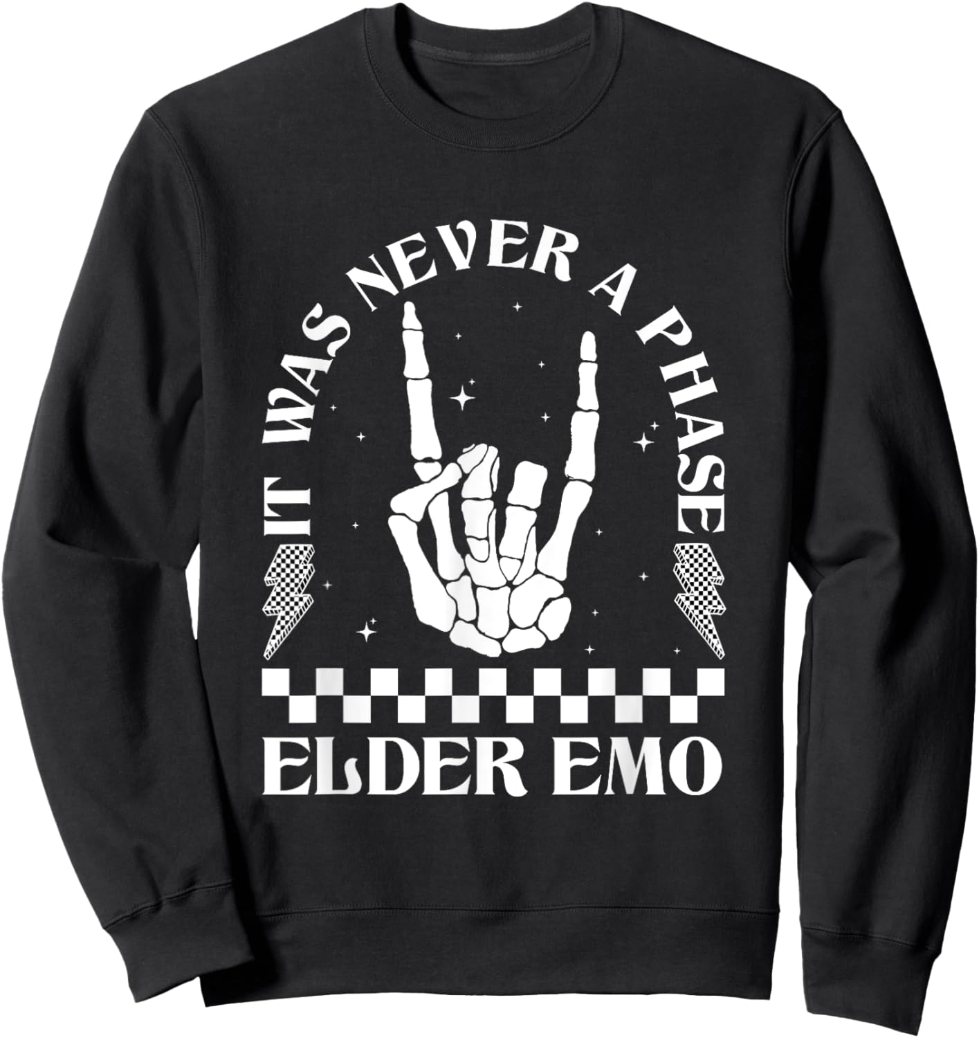 Vintage Elder Emo Club It was Never A Phase Goth Emo Music Sweatshirt - Sweatshirt | Black