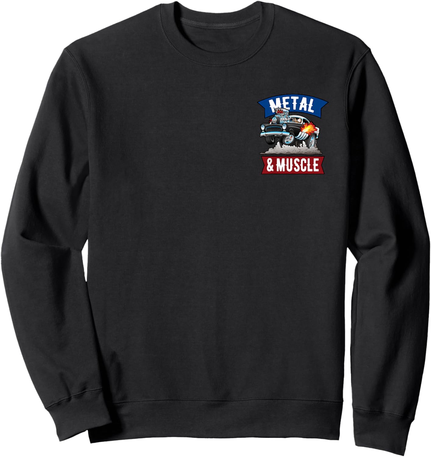 Muscle Cars Classic Cars Hotrods Main Street USA Cartoon Sweatshirt - Sweatshirt | Black