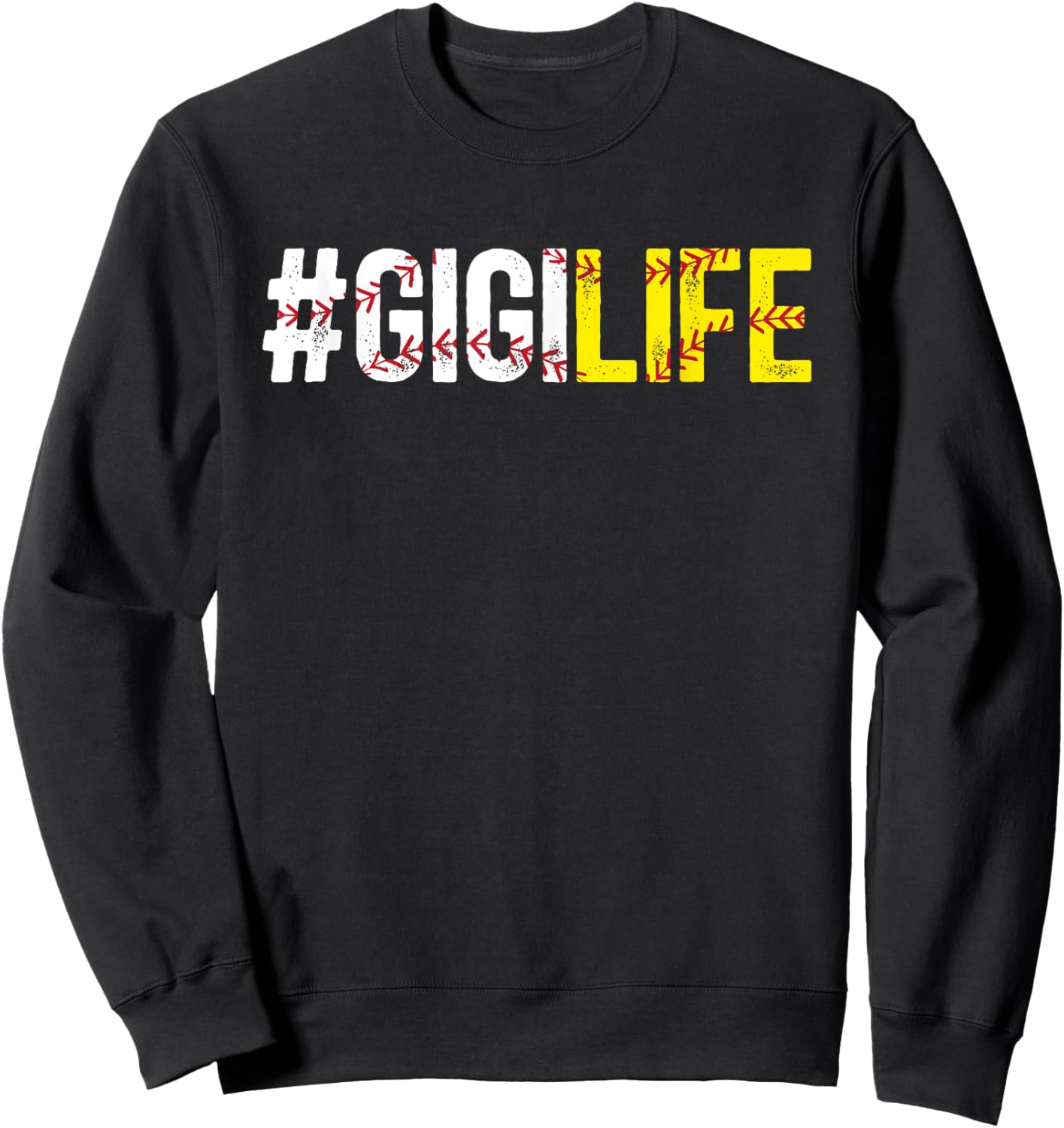 Softball Baseball Gigi Life Baseball Softball Gigi Grandma Sweatshirt - Sweatshirt | Black